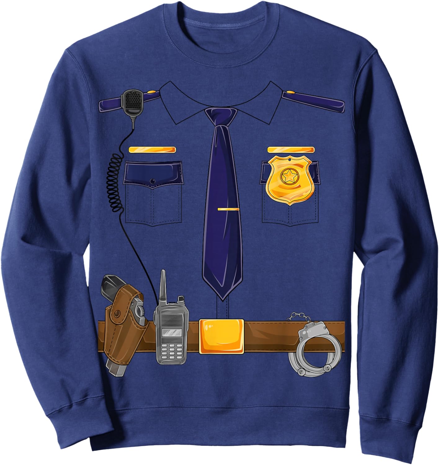 Halloween Police Costume Policeman Police Officer Kids Men Small Sweatshirt - Sweatshirt | Navy