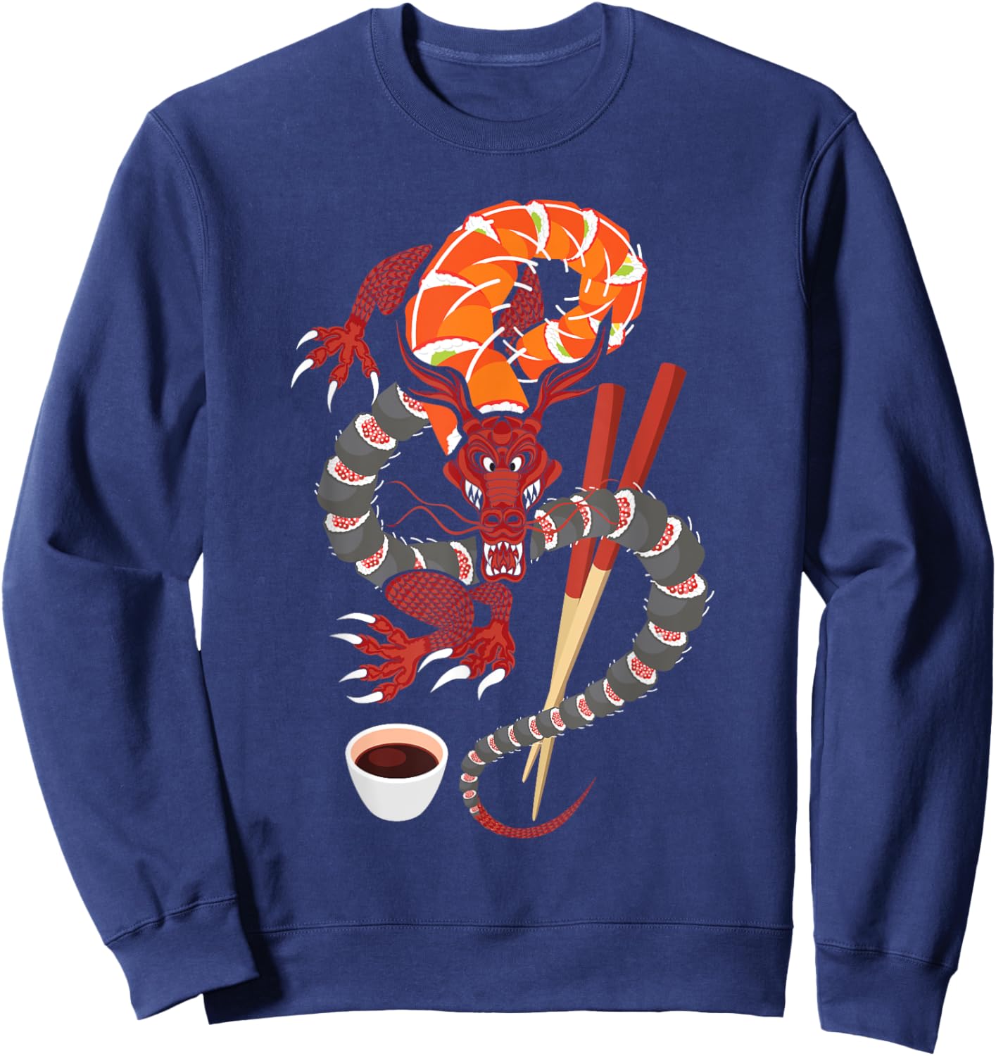 Sushi Dragon - Anime Japan Japanese Cuisine Chef Food Lover Sweatshirt - Sweatshirt | Navy