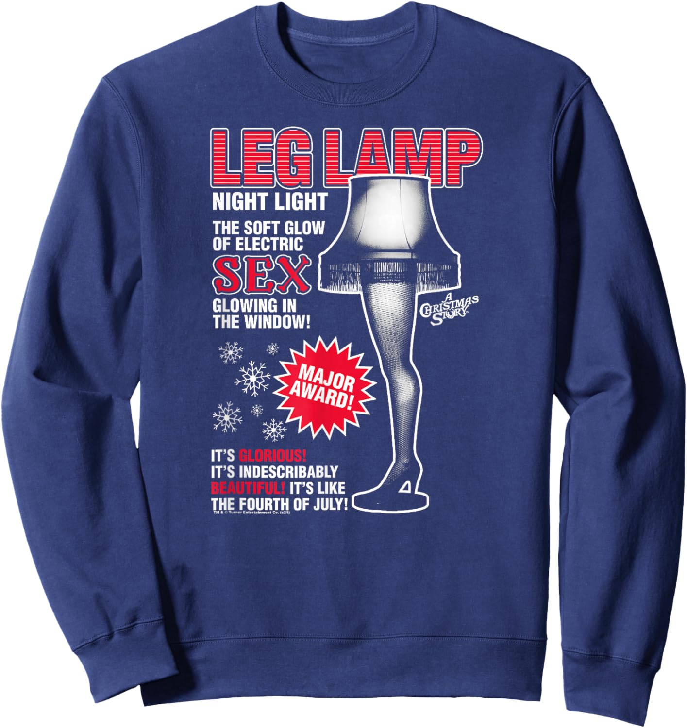 A Christmas Story Leg Lamp Vintage Ad Funny Holiday Sweatshirt - Sweatshirt | Navy