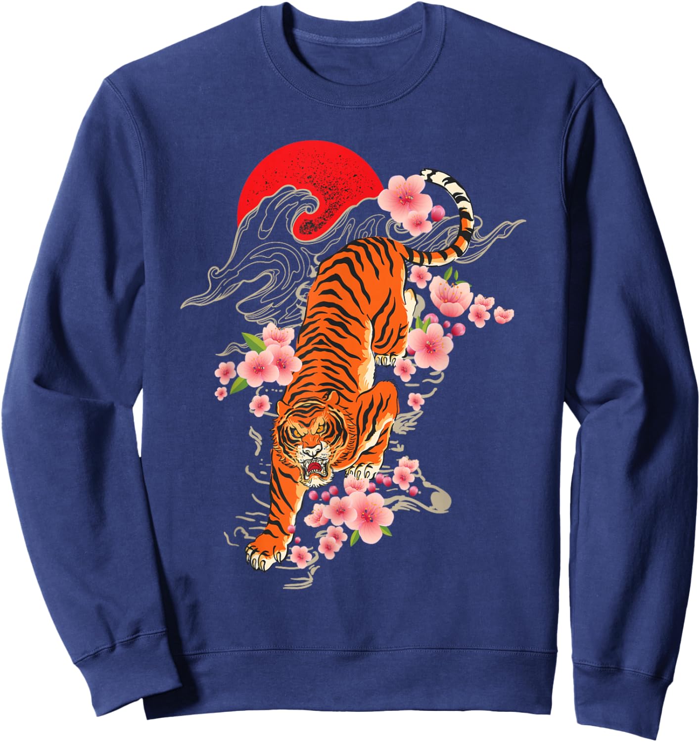 Japanese Tiger - Zoologist Wild Animal Zoo Lover Safari Sweatshirt - Sweatshirt | Navy