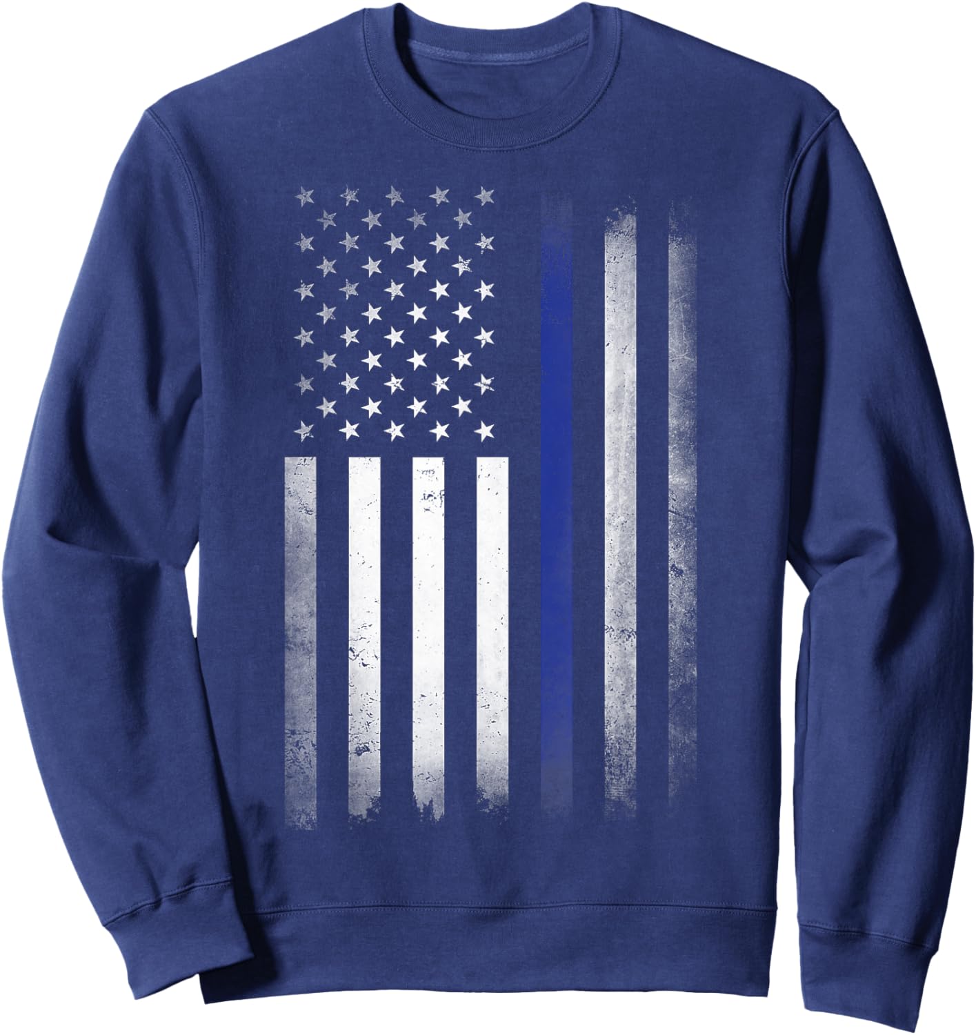 US Police USA American Flag Back the Blue Lives Matter Sweatshirt - Sweatshirt | Navy