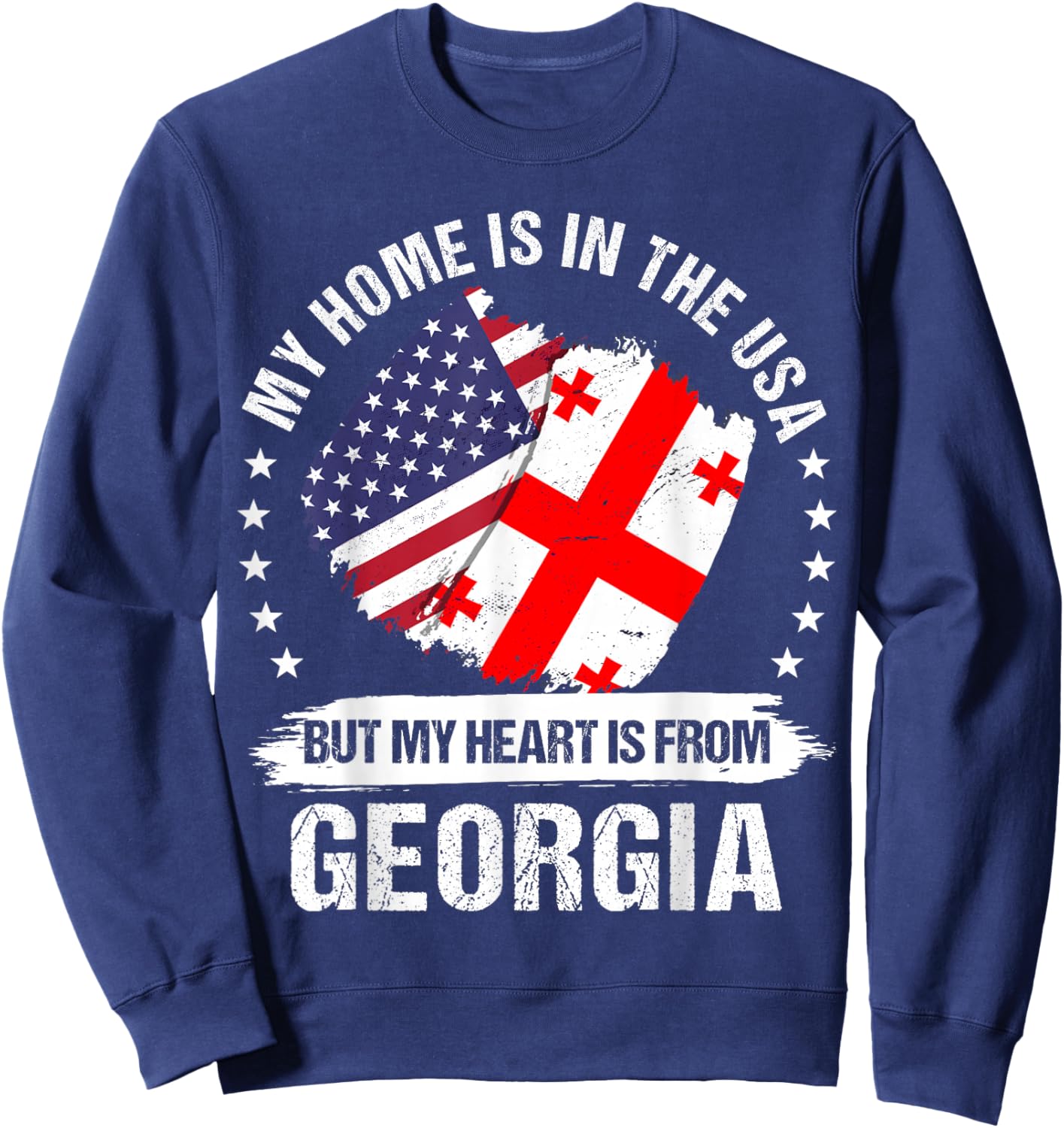American Patriot Georgia Flag American Georgian Roots Sweatshirt - Sweatshirt | Navy