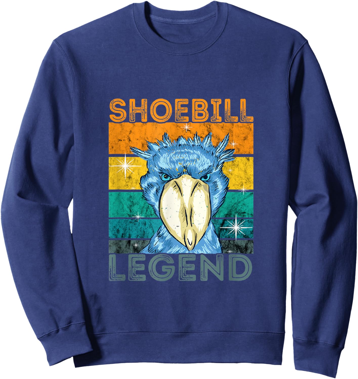 Shoebill Bird Shebill Legend Vintage Retro African Bird Sweatshirt - Sweatshirt | Navy