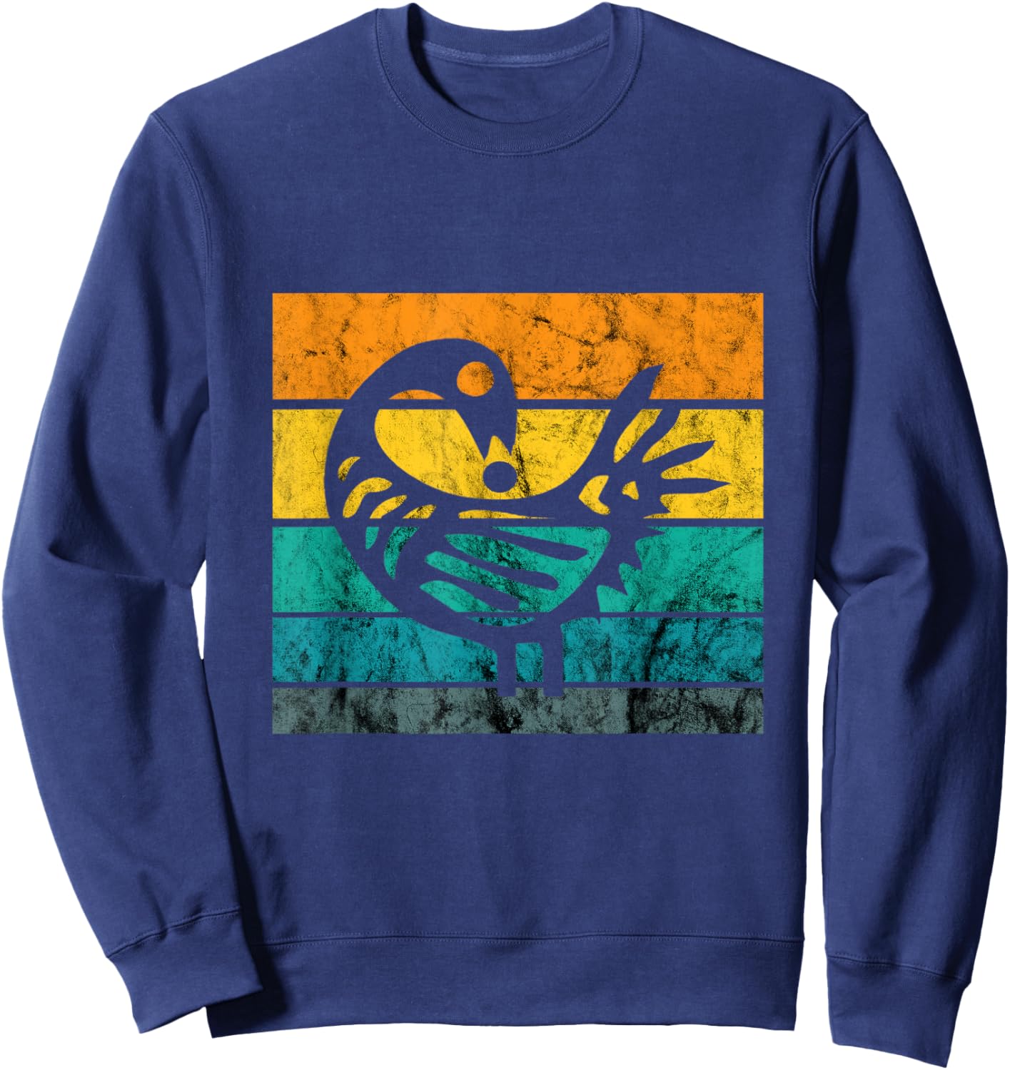 Sankofa Retro Vintage Learn From The Past African Bird Sweatshirt - Sweatshirt | Navy