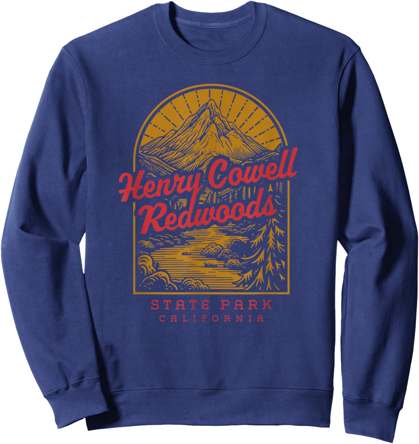 Henry Cowell Redwoods State Park River Retro Vintage Tourist Sweatshirt - Sweatshirt | Navy