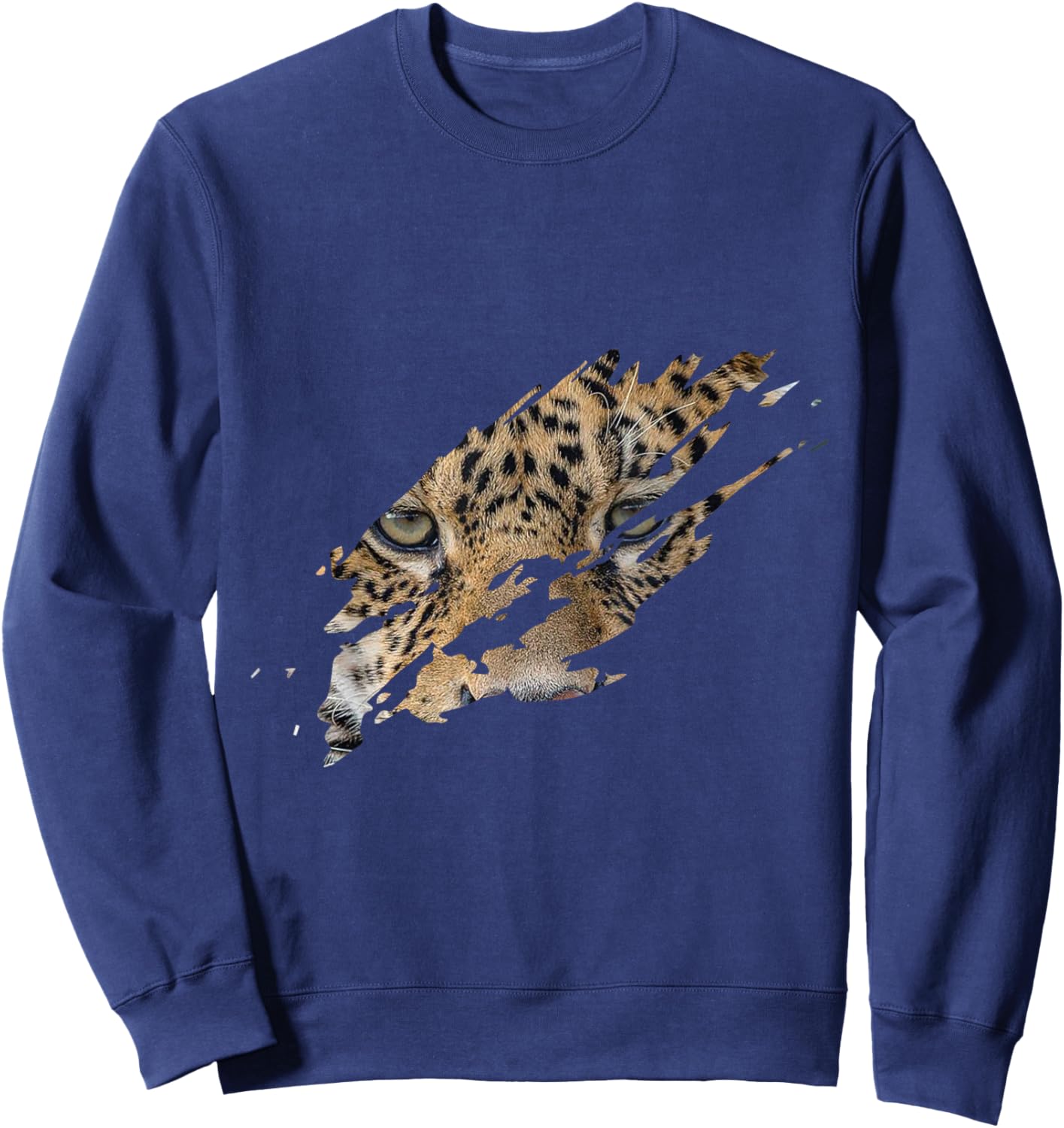 Jaguar Predatory Cat America Silhouette Jaguar Claws Design Men Women Sweatshirt - Sweatshirt | Navy