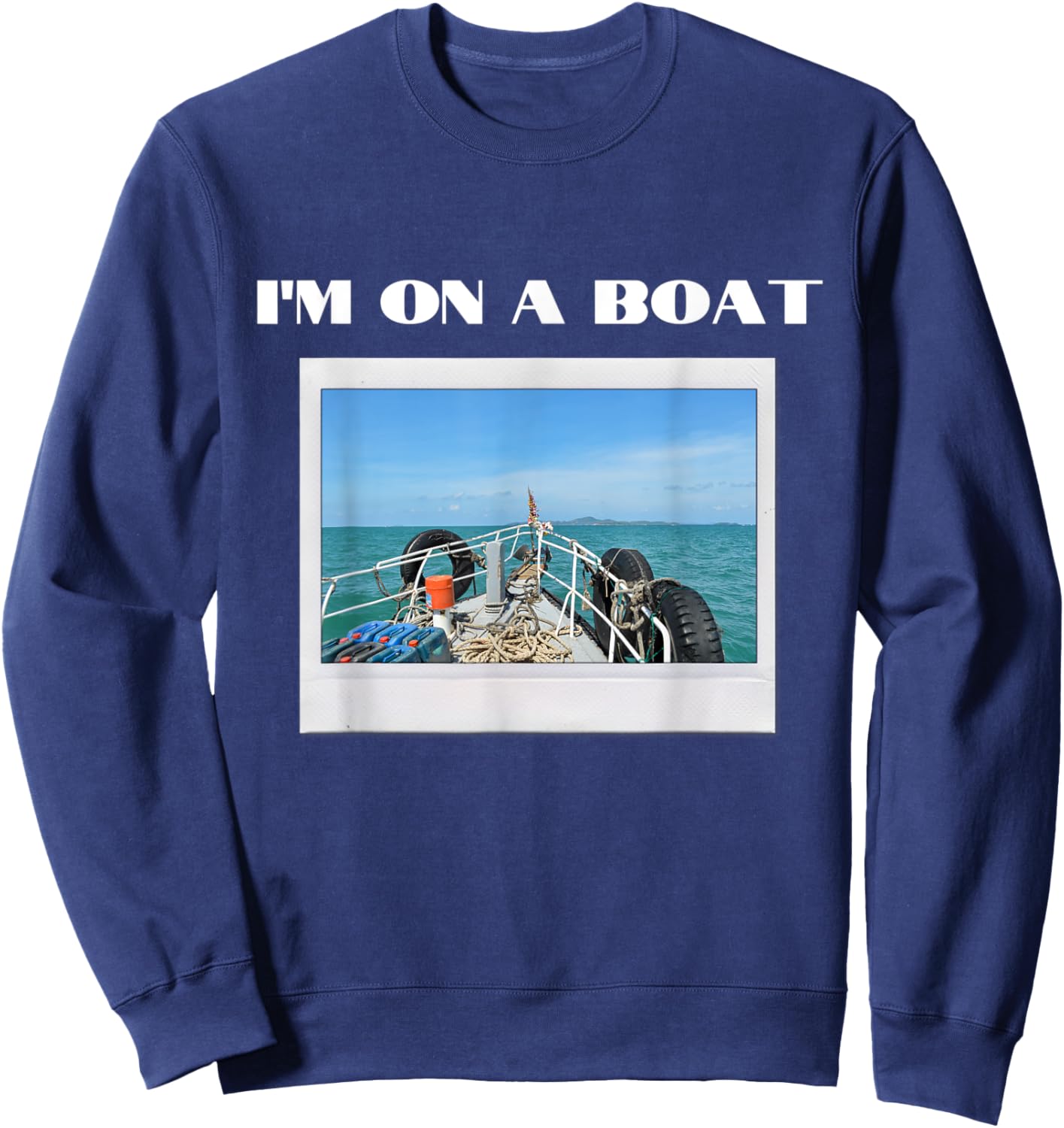 I’m on a boat summer holiday design Women Kids Sweatshirt - Sweatshirt | Navy