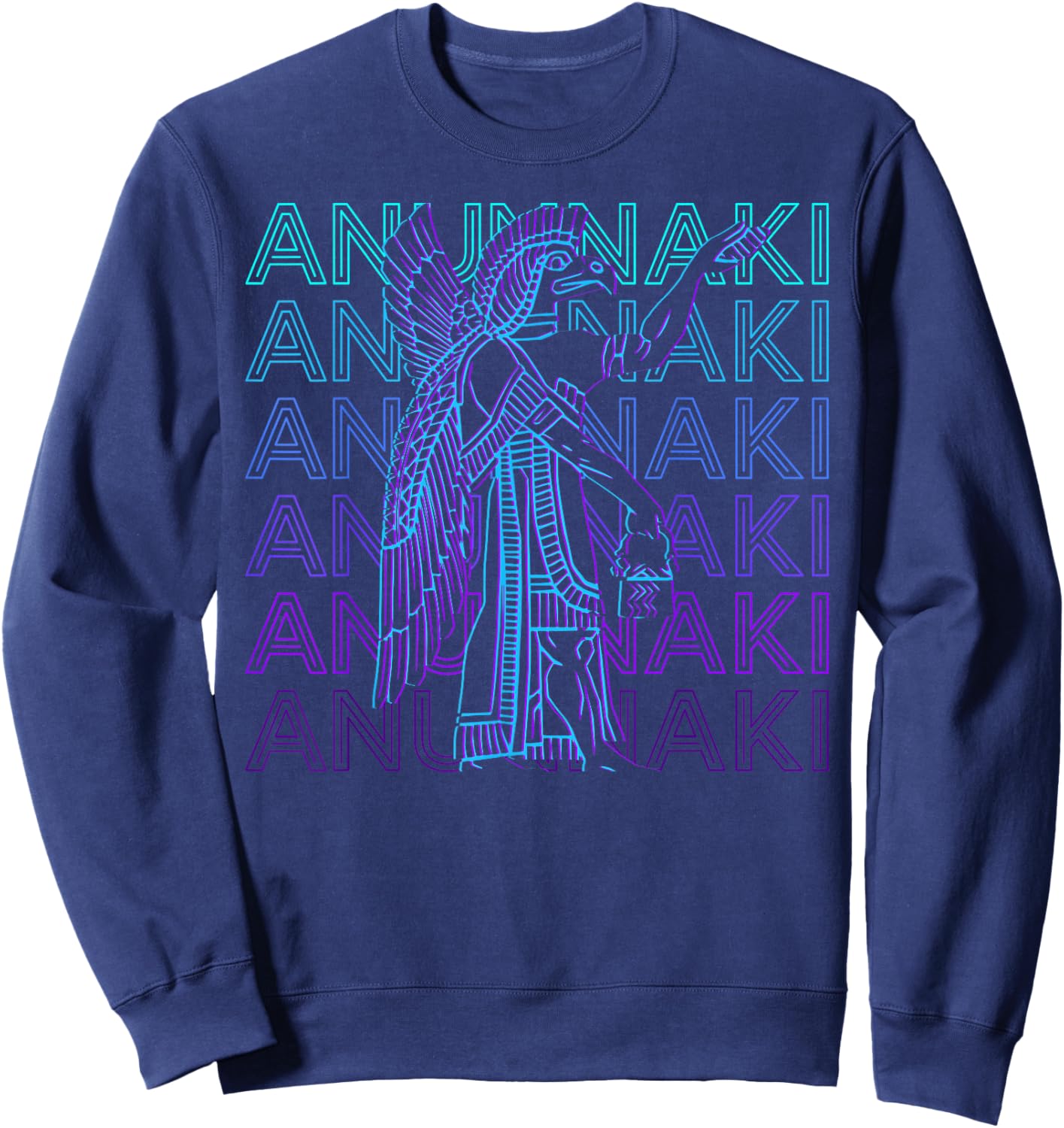 Anunnaki Sumerian God Ancient Deity Retro Anunnaki Sweatshirt - Sweatshirt | Navy