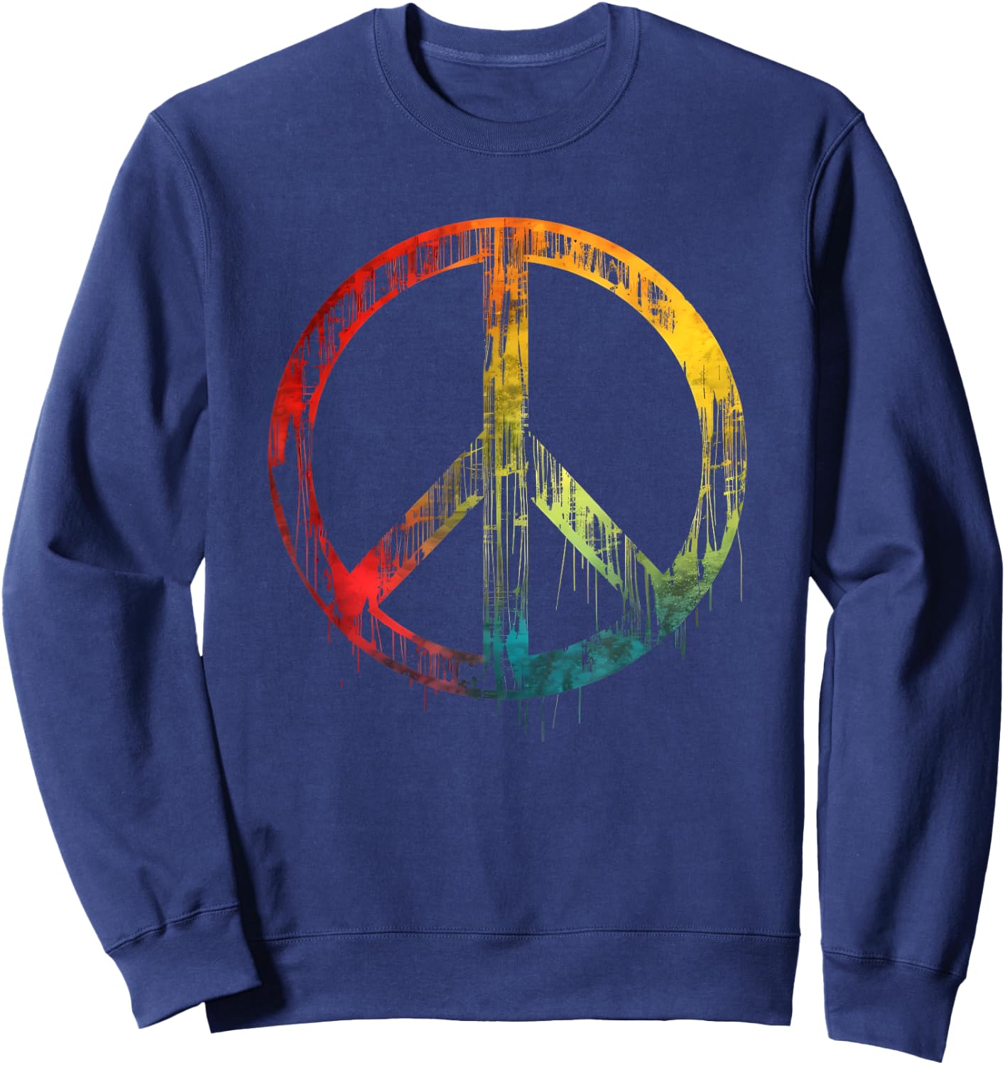 Peace Symbol Retro Design Peace Sign Sweatshirt - Sweatshirt | Navy