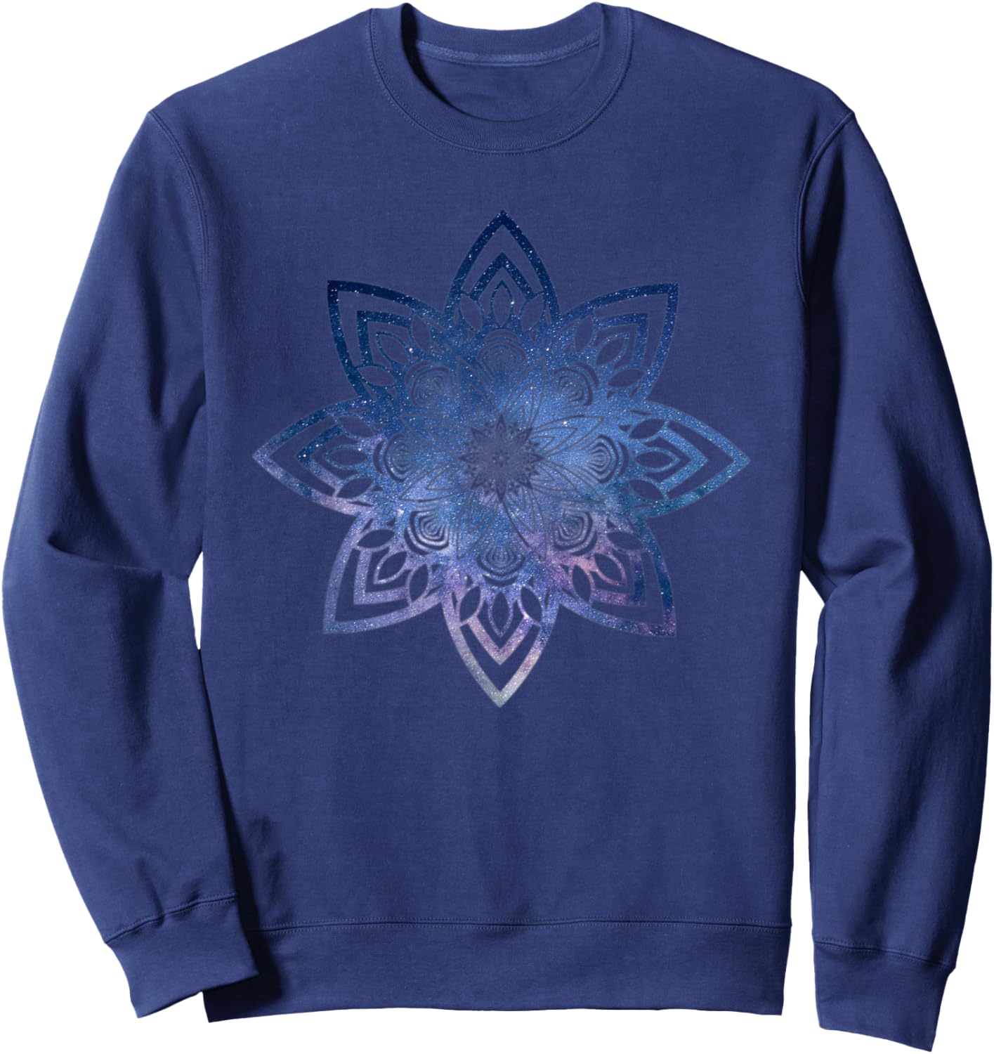Blue Milkyway Mandala Sacred Geometry Yoga Mantra Om Sweatshirt - Sweatshirt | Navy