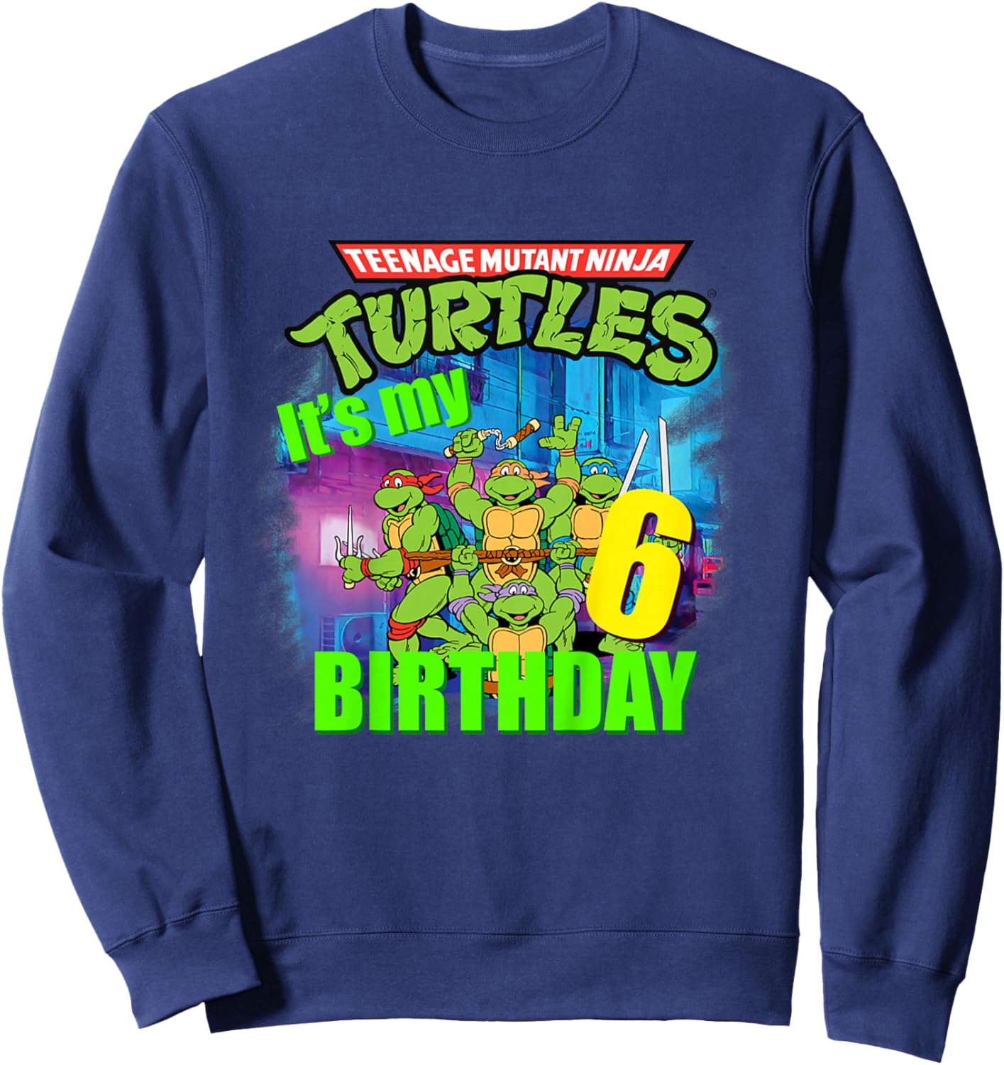 Mademark x Teenage Mutant Ninja Turtles - Original Teenage Mutant Ninja Turtles Sixth Birthday 6th Sweatshirt - Sweatshirt | Navy