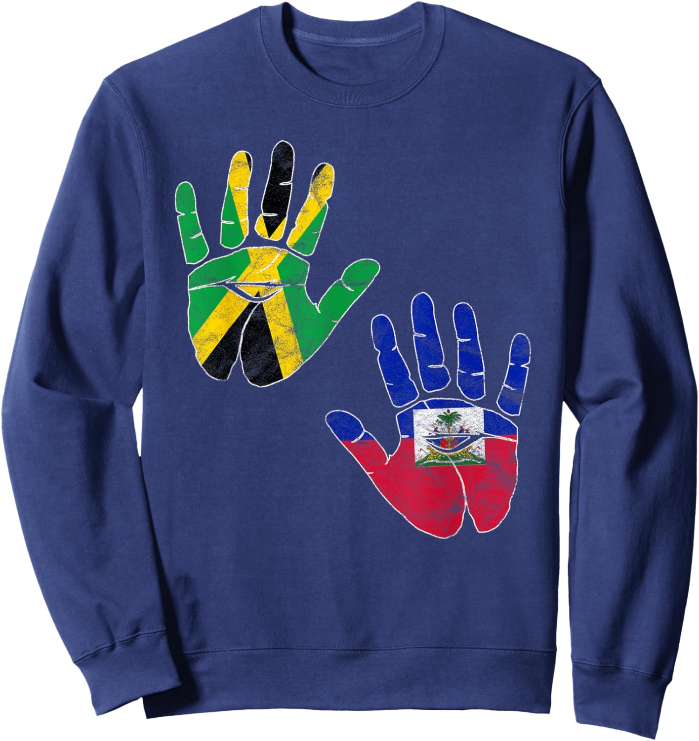 Haiti Haitian America Jamaica Caribbean Combo Mixed Kids Sweatshirt - Sweatshirt | Navy
