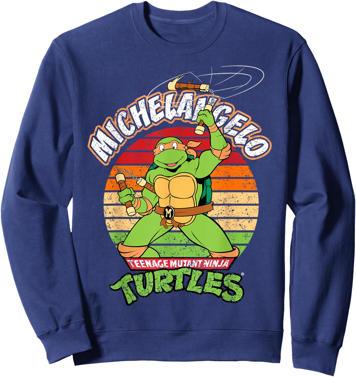 Mademark x Teenage Mutant Ninja Turtles - Teenage Mutant Ninja Turtles Michelangelo Ready For Action Sweatshirt - Sweatshirt | Navy
