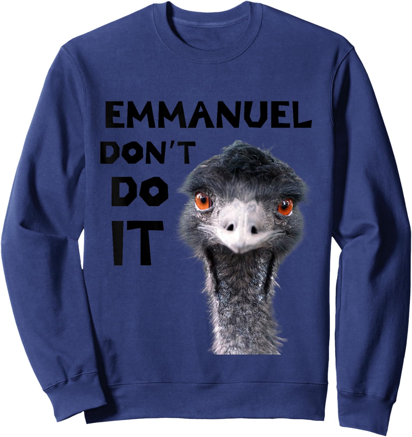 Emu Love Emmanuel Don't Do It Viral Emu , White Sweatshirt - Sweatshirt | Navy