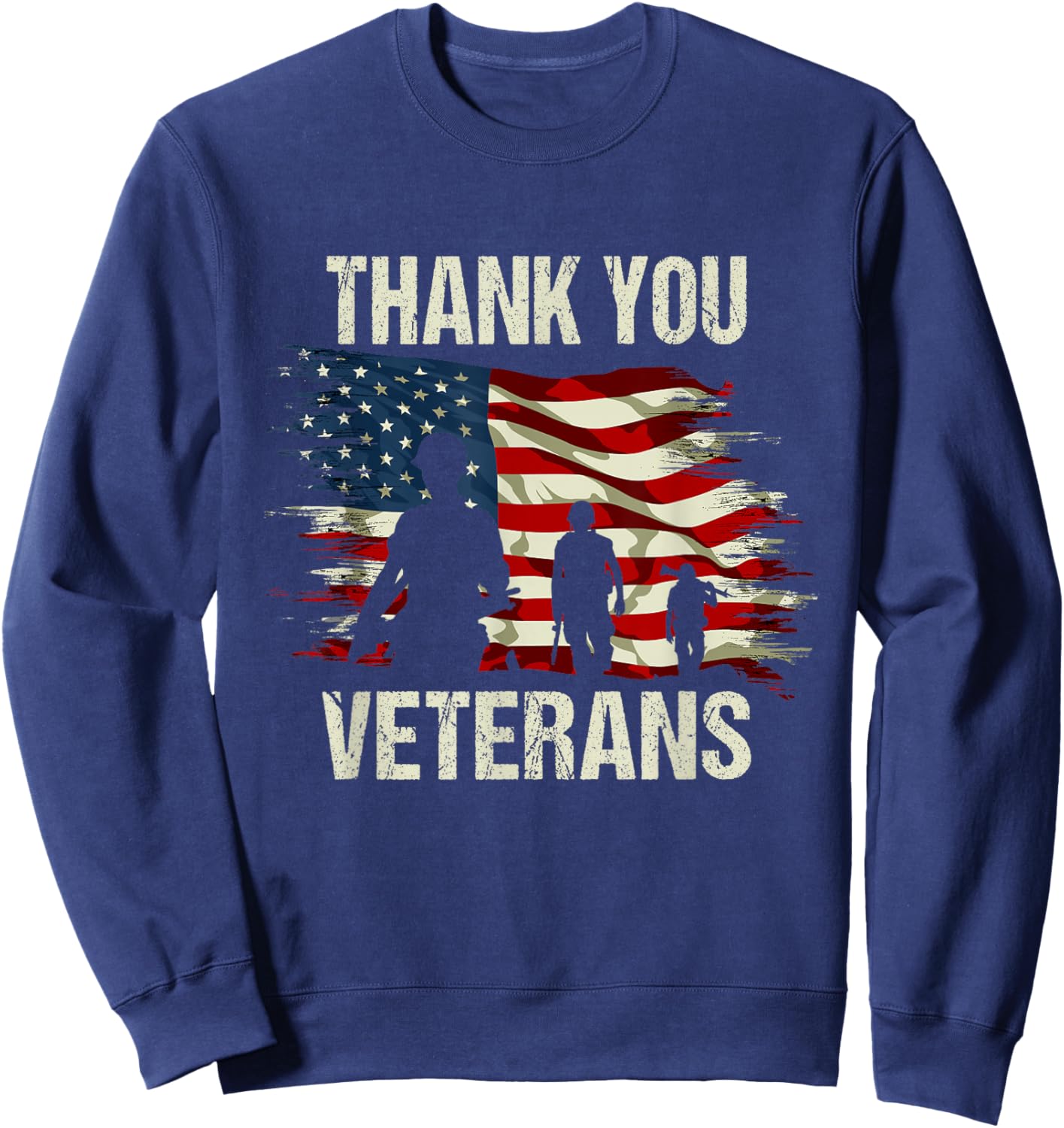Thank you Veterans Shirt Veteran's Day Adults & Kids Sweatshirt - Sweatshirt | Navy