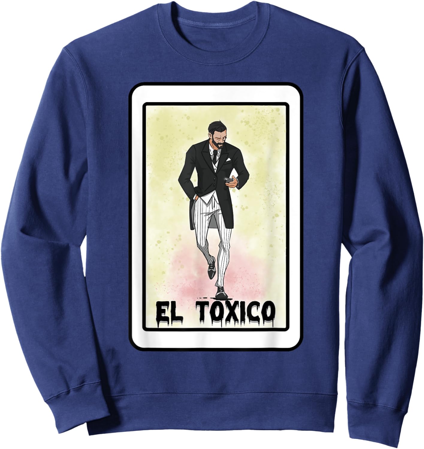 PavonHD EL TXICO -Adults Black Cotton 65% Polyester 35% Modern Crew Collar Short Sleeve Small Sweatshirt - Sweatshirt | Navy