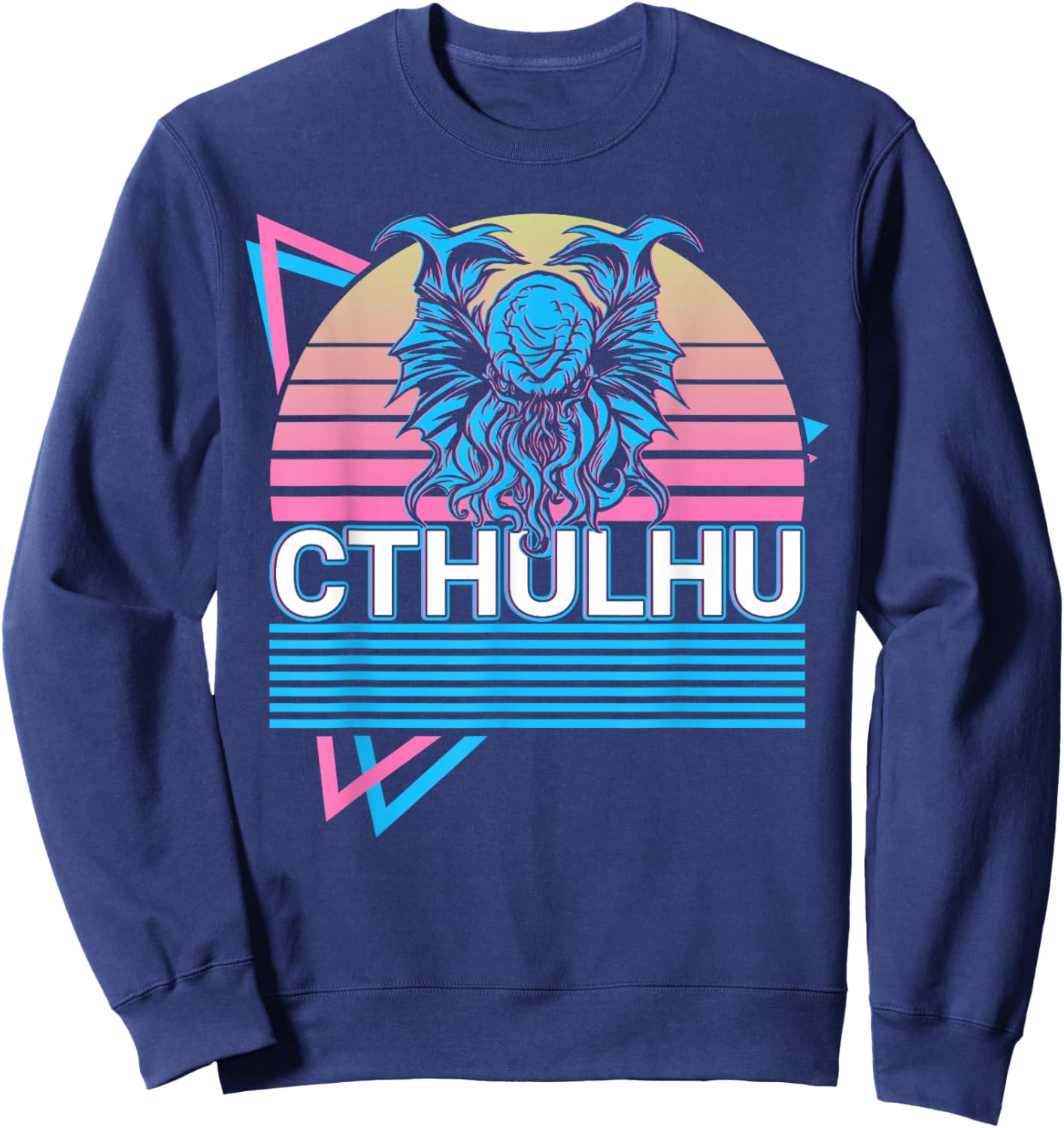 Cthulhu Horror Necronomicon Monster Lovecraftian Retro Sweatshirt - Sweatshirt | Navy