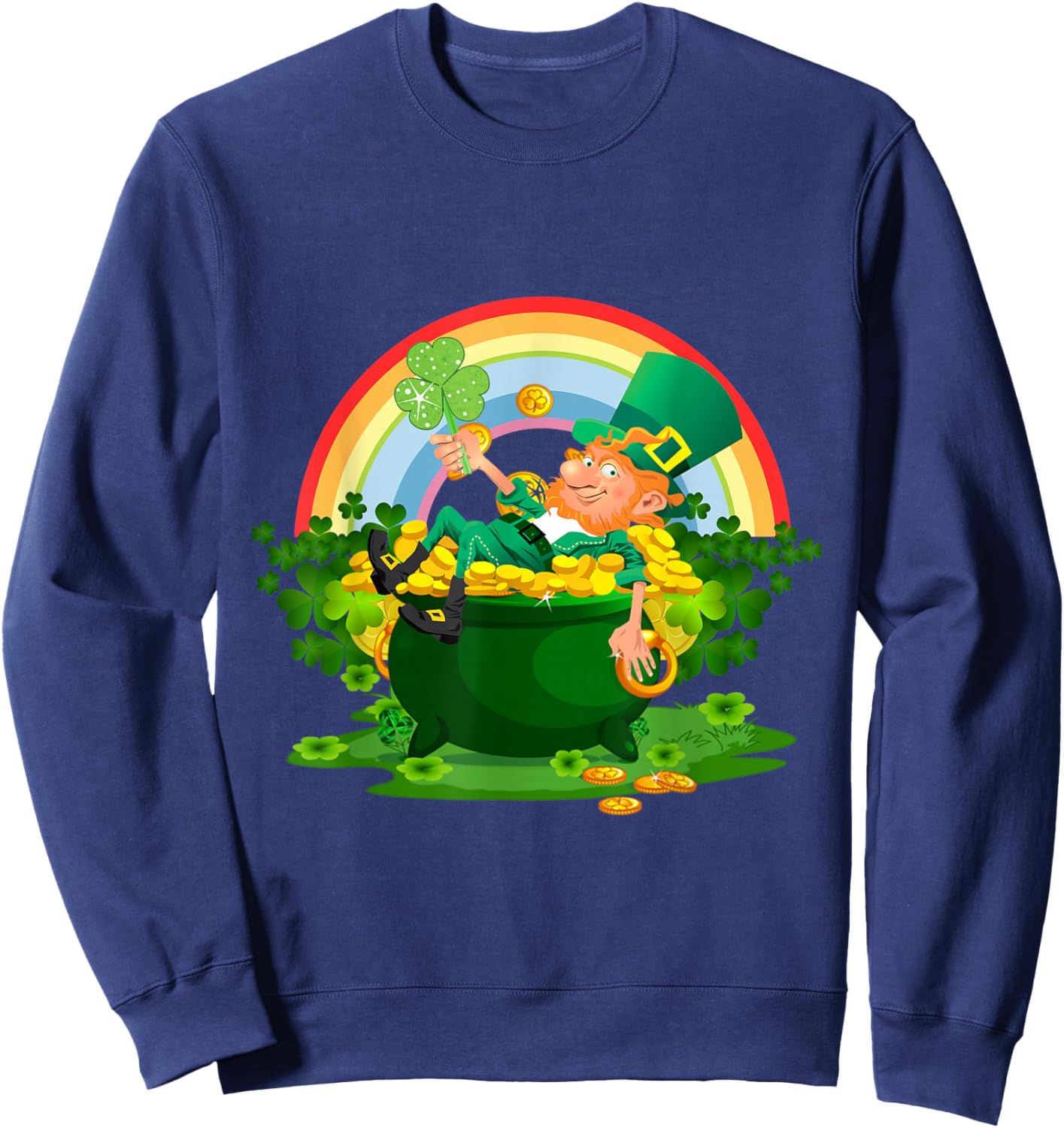 Funny Leprechaun Boys Girls Men Women St. Patty's Day Humor Sweatshirt - Sweatshirt | Navy