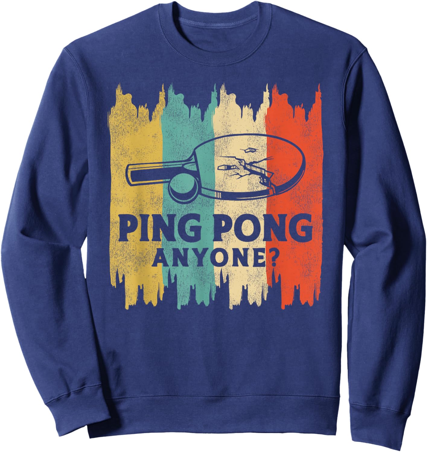 Ping Pong Table Tennis Retro Vintage Paddle Ping Pong Sweatshirt - Sweatshirt | Navy
