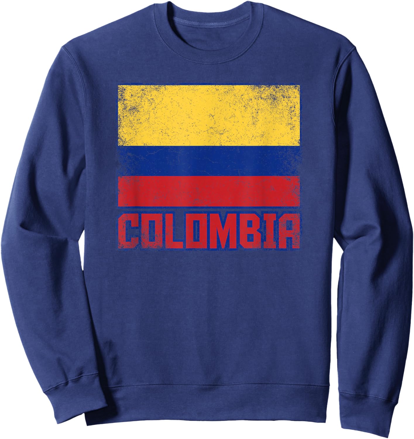 Colombia Flag Vintage Retro Country Colombian Pride Sweatshirt - Sweatshirt | Navy