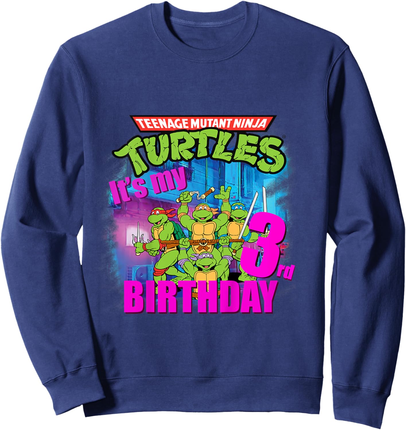 Mademark x Teenage Mutant Ninja Turtles - Kids Original Teenage Mutant Ninja Turtles 3rd Third Birthday Sweatshirt - Sweatshirt | Navy