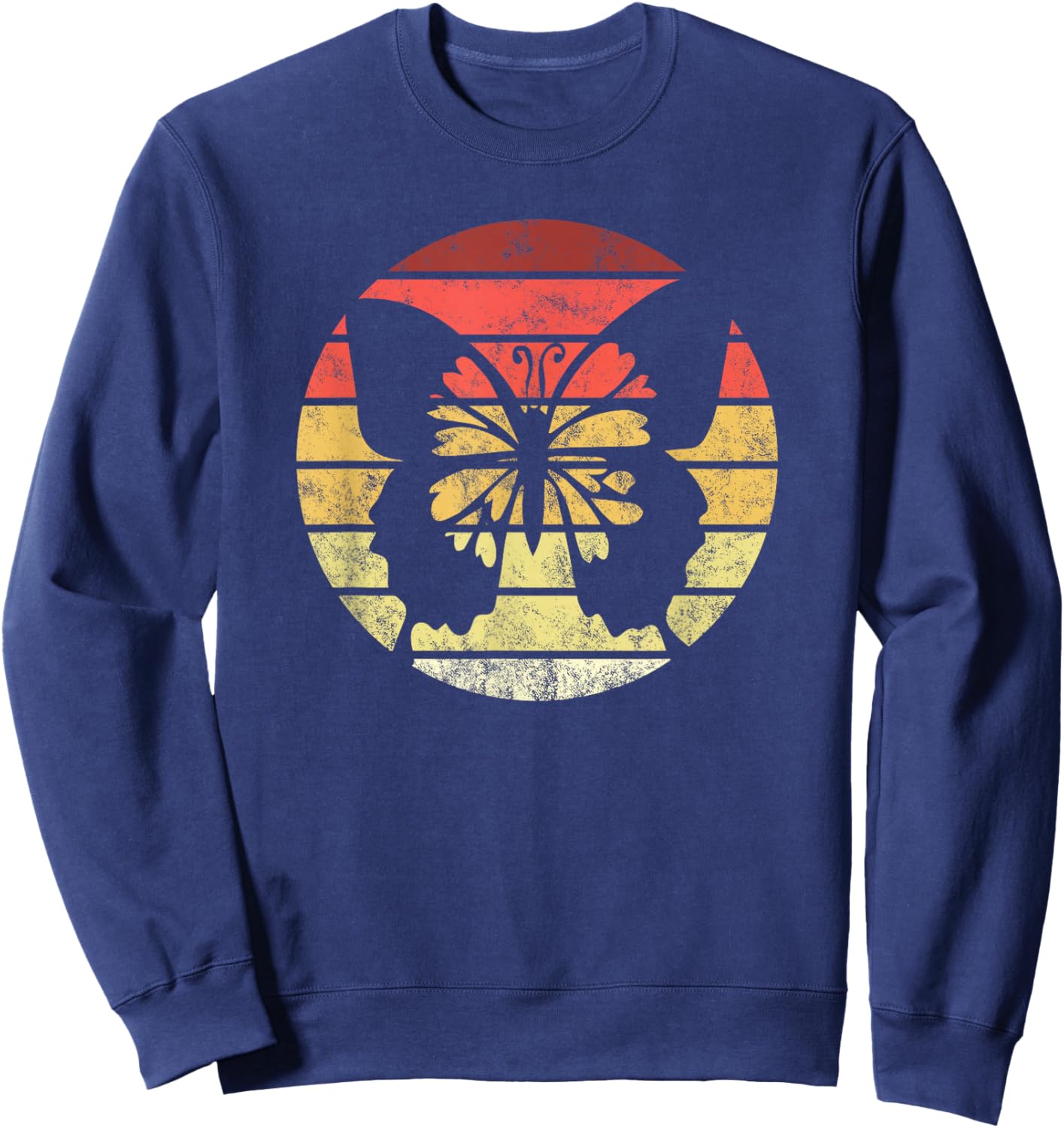 Butterfly Retro Style Vintage Sweatshirt - Sweatshirt | Navy