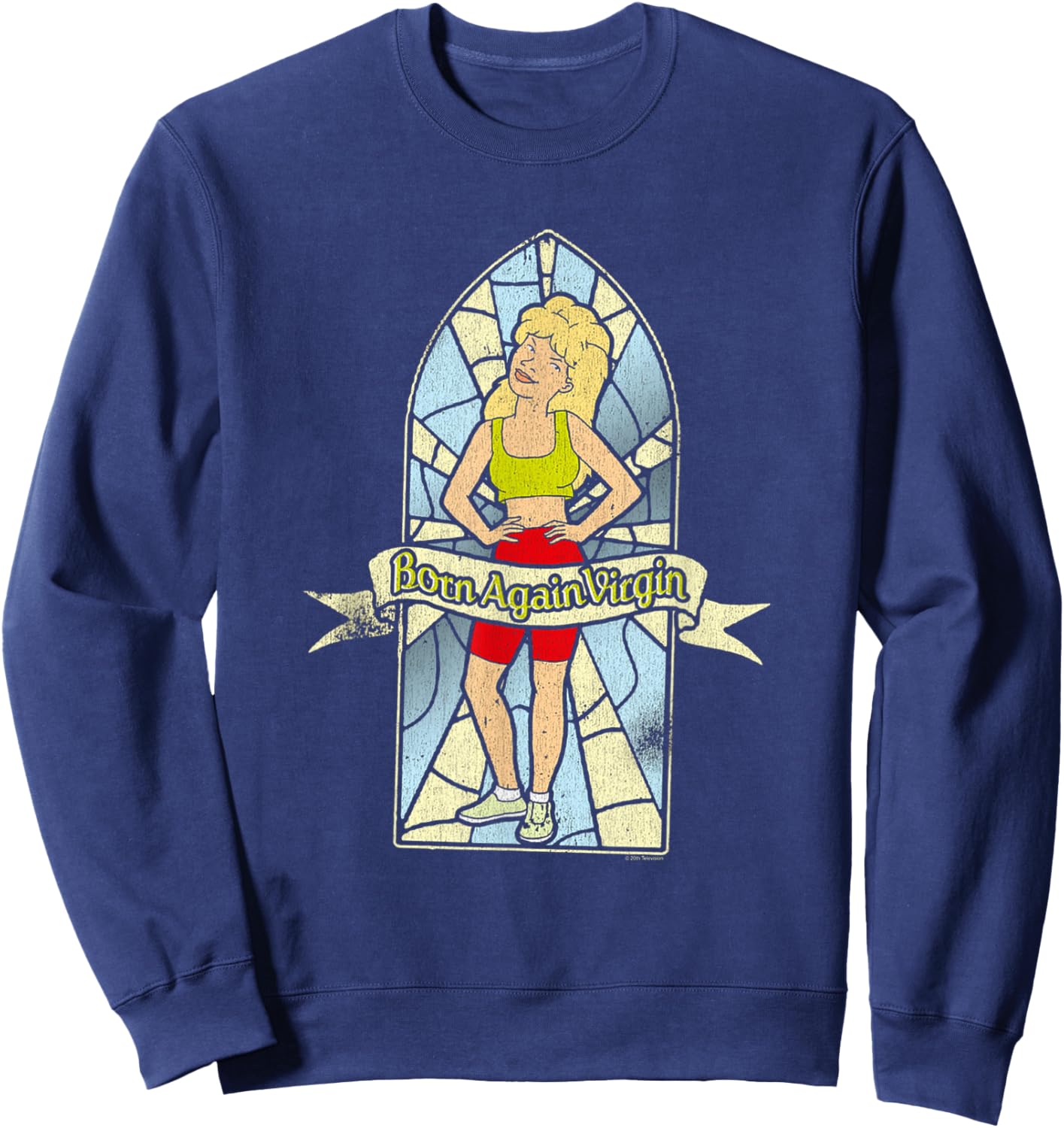 King of The Hill Born Again Virgin Luanne Stained Glass Sweatshirt - Sweatshirt | Navy