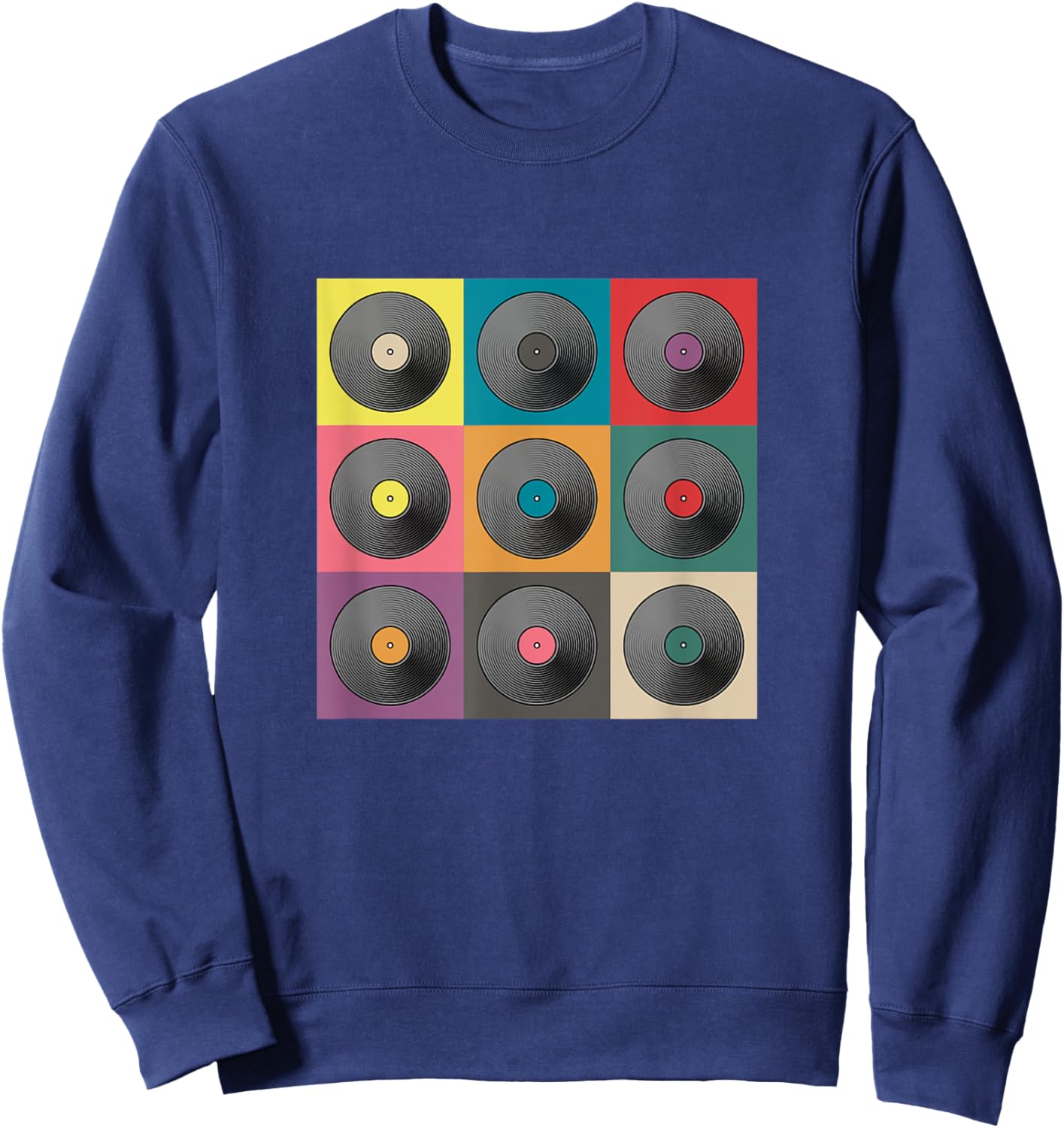 Gallery of LPs. Music, dance, oldies, record collection Sweatshirt - Sweatshirt | Navy
