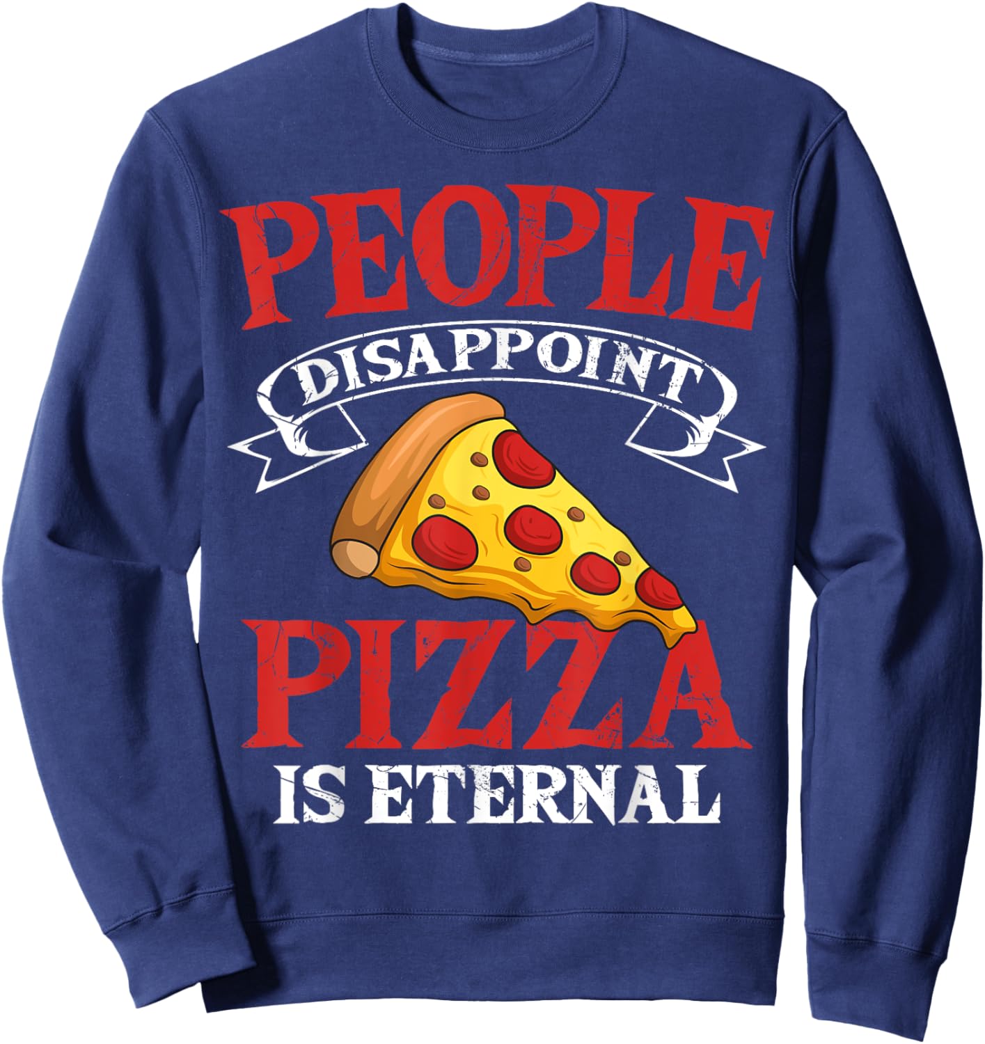 Funny Pizza Lover Round Pizzetta Fan Pizzaiolo Pizzeria Sweatshirt - Sweatshirt | Navy