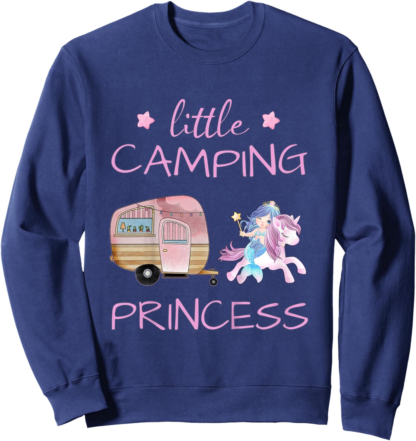 Little Camping Princess - Unicorn Mermaid Girl Sweatshirt - Sweatshirt | Navy