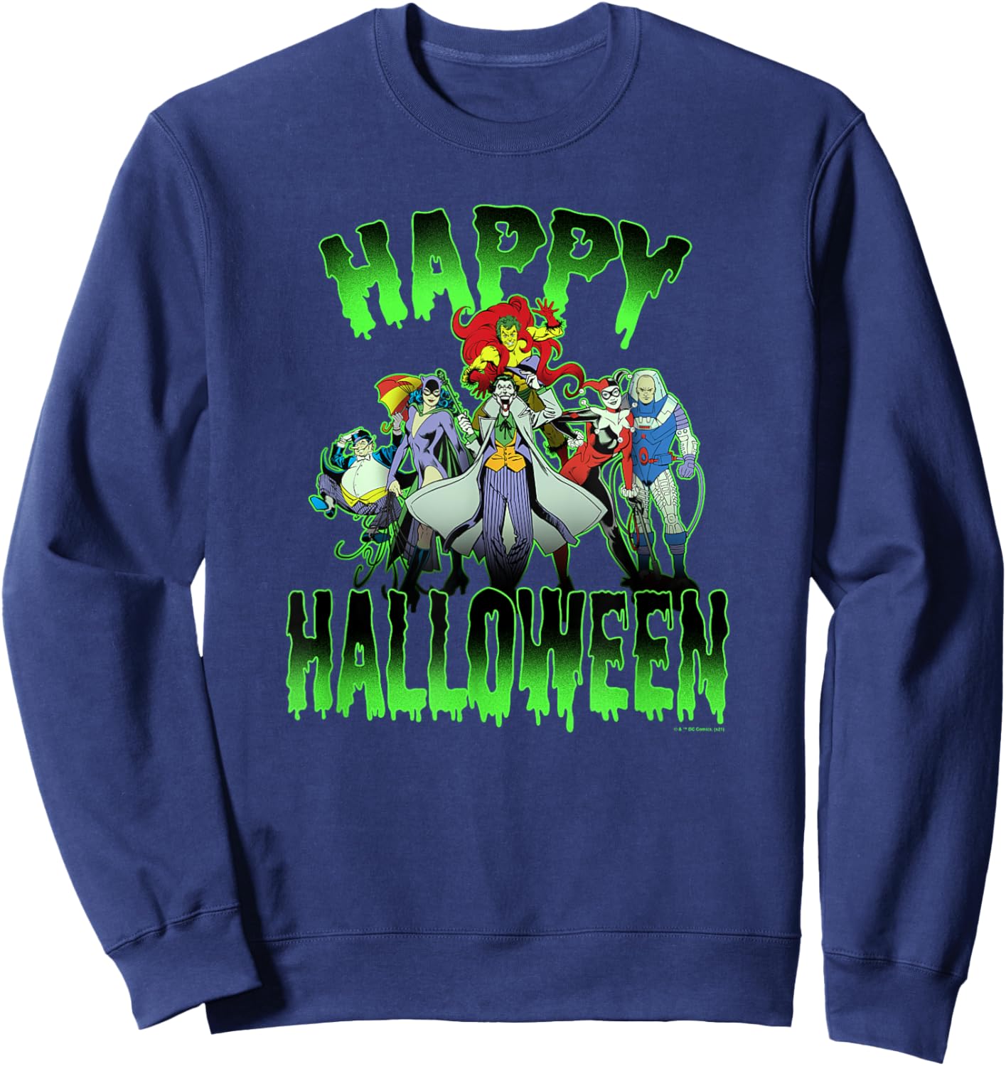 DC Comics Halloween Batman Villain's Group Shot Sweatshirt - Sweatshirt | Navy