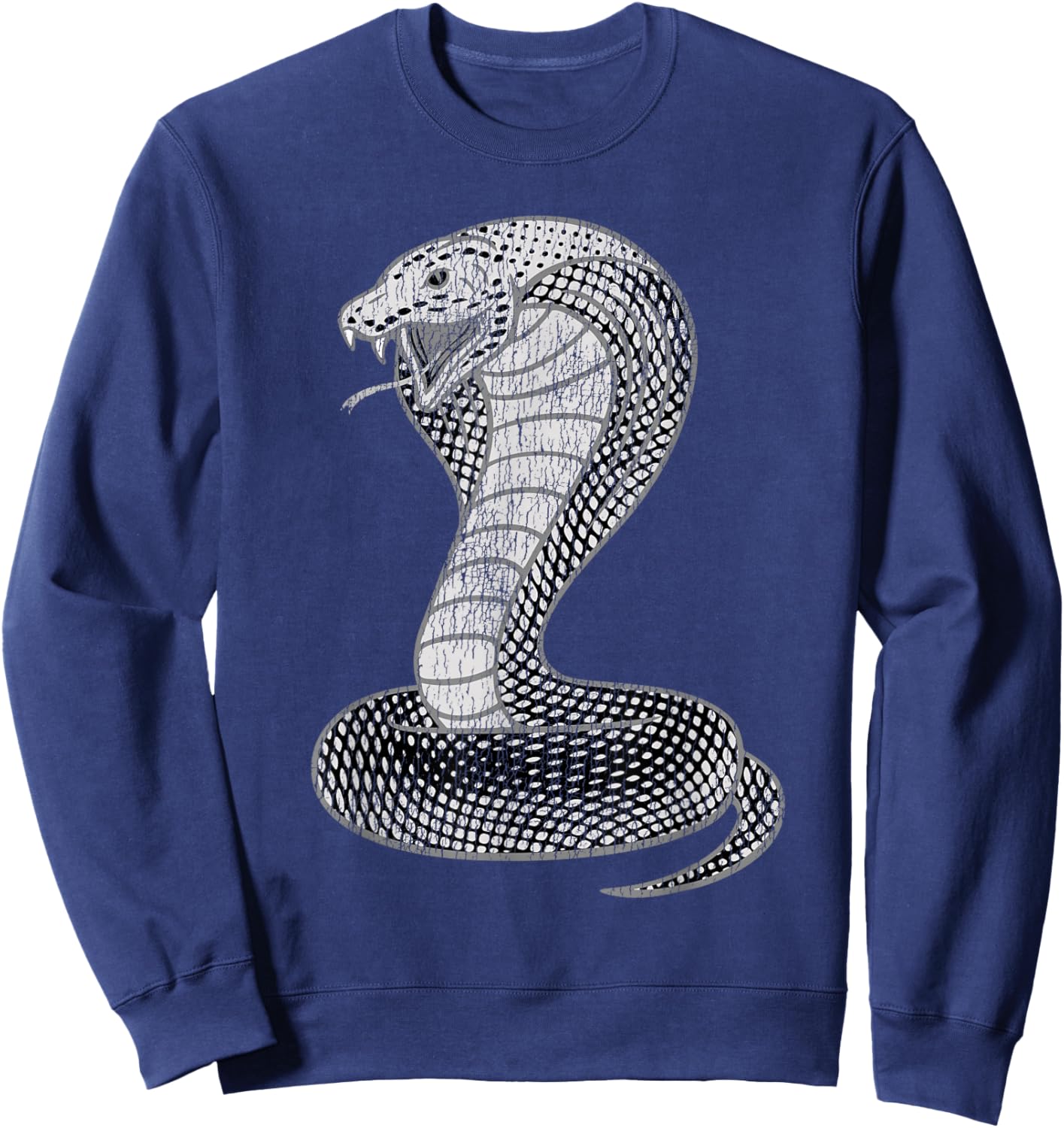 Vintage Distressed King Cobra Power Snake Muscle Car Karate Sweatshirt - Sweatshirt | Navy