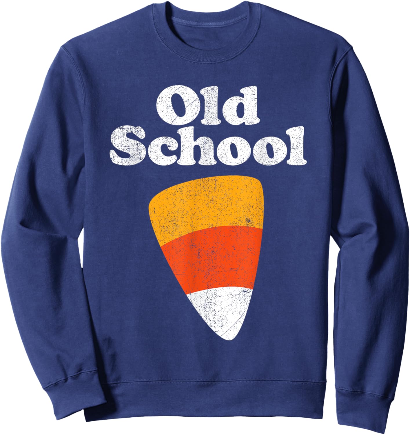 Old School Halloween Candy Corn Funny 70's 80's Costume Sweatshirt - Sweatshirt | Navy