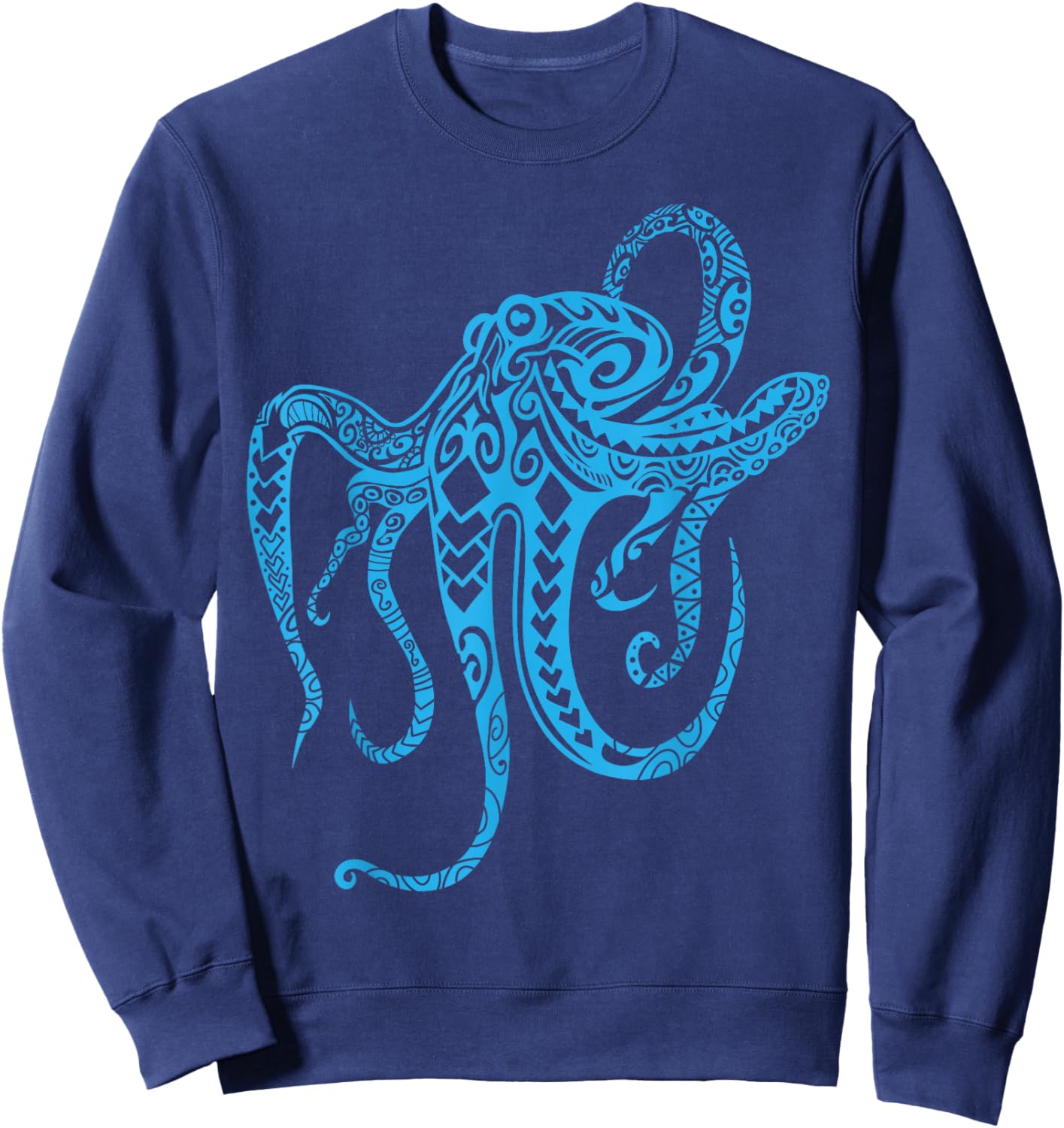 Tribal Octopus Shirt - Polynesian Tribal Shirt - Octopus Sweatshirt - Sweatshirt | Navy