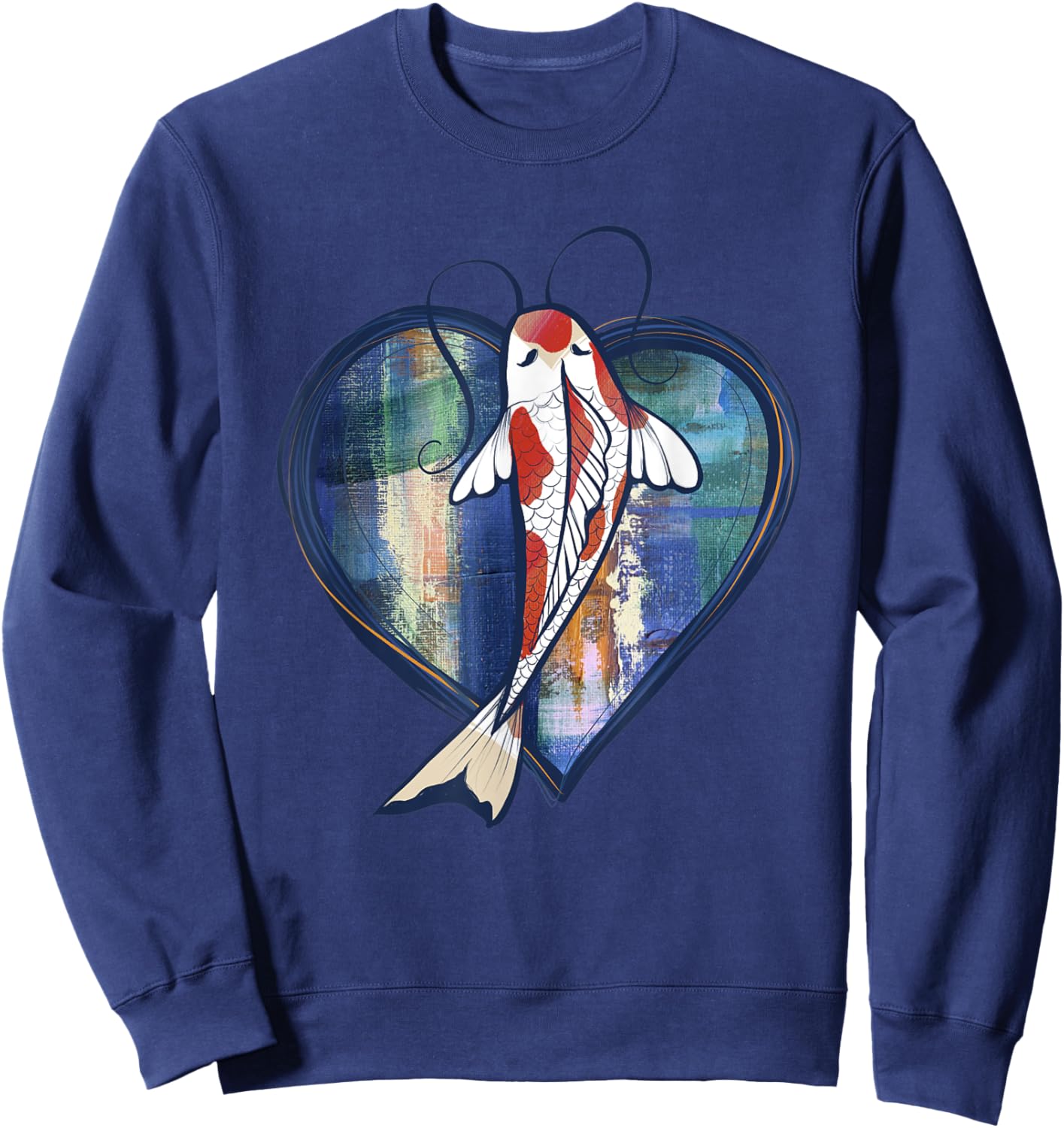 Koi Art Fish Pond designs I love koi Sweatshirt - Sweatshirt | Navy