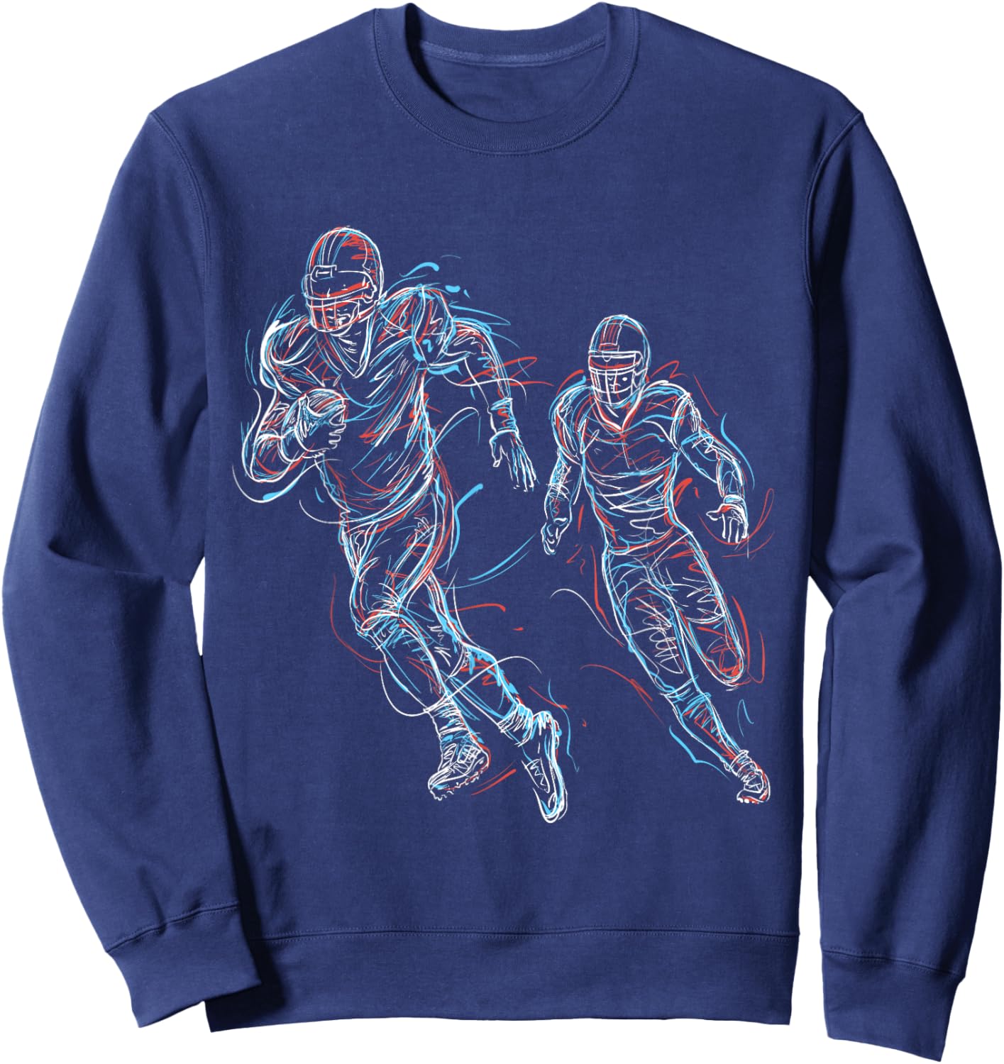 American Football Player Colourful Lines Design Sweatshirt - Sweatshirt | Navy