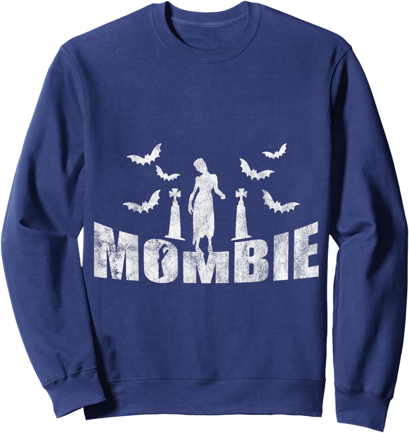 Halloween Mombie Mother Loves Zombie Sweatshirt - Sweatshirt | Navy