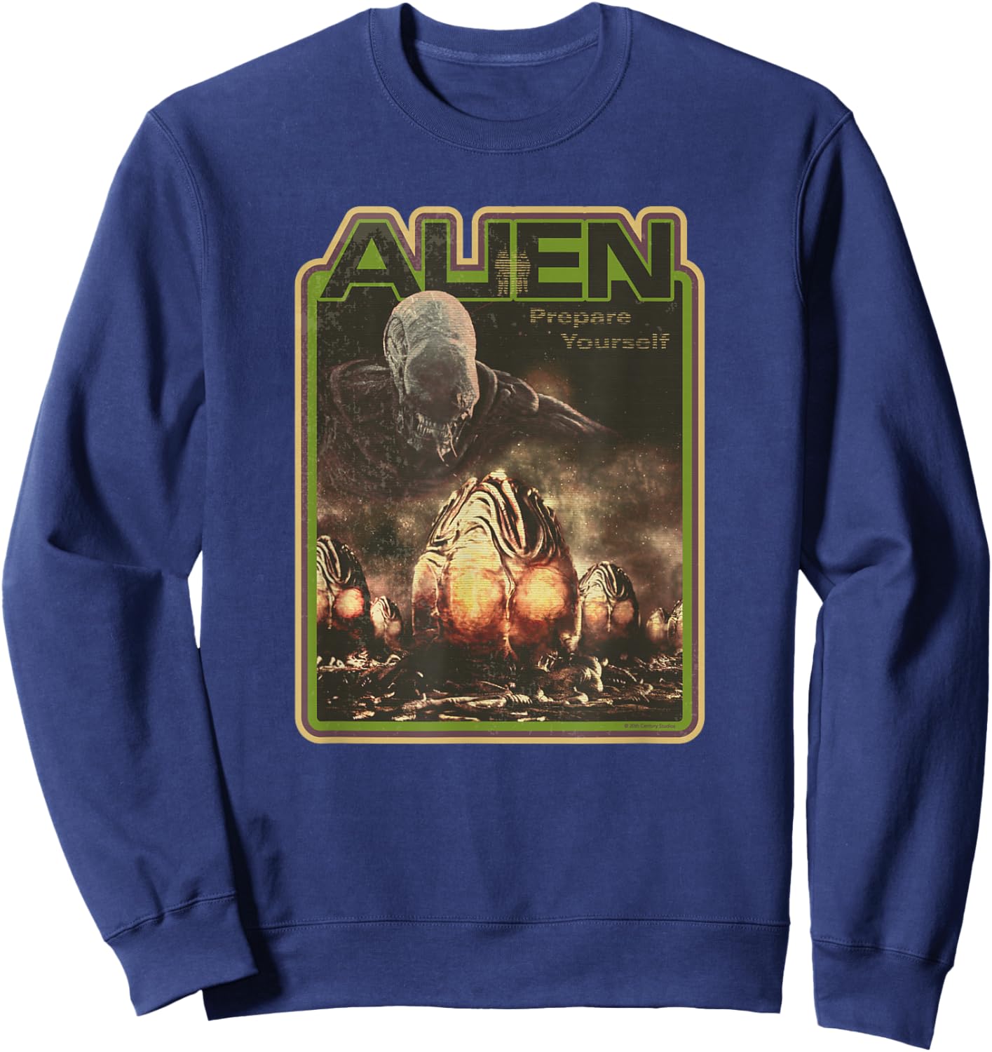 Alien Xenomorph Prepare Yourself Retro Sweatshirt - Sweatshirt | Navy