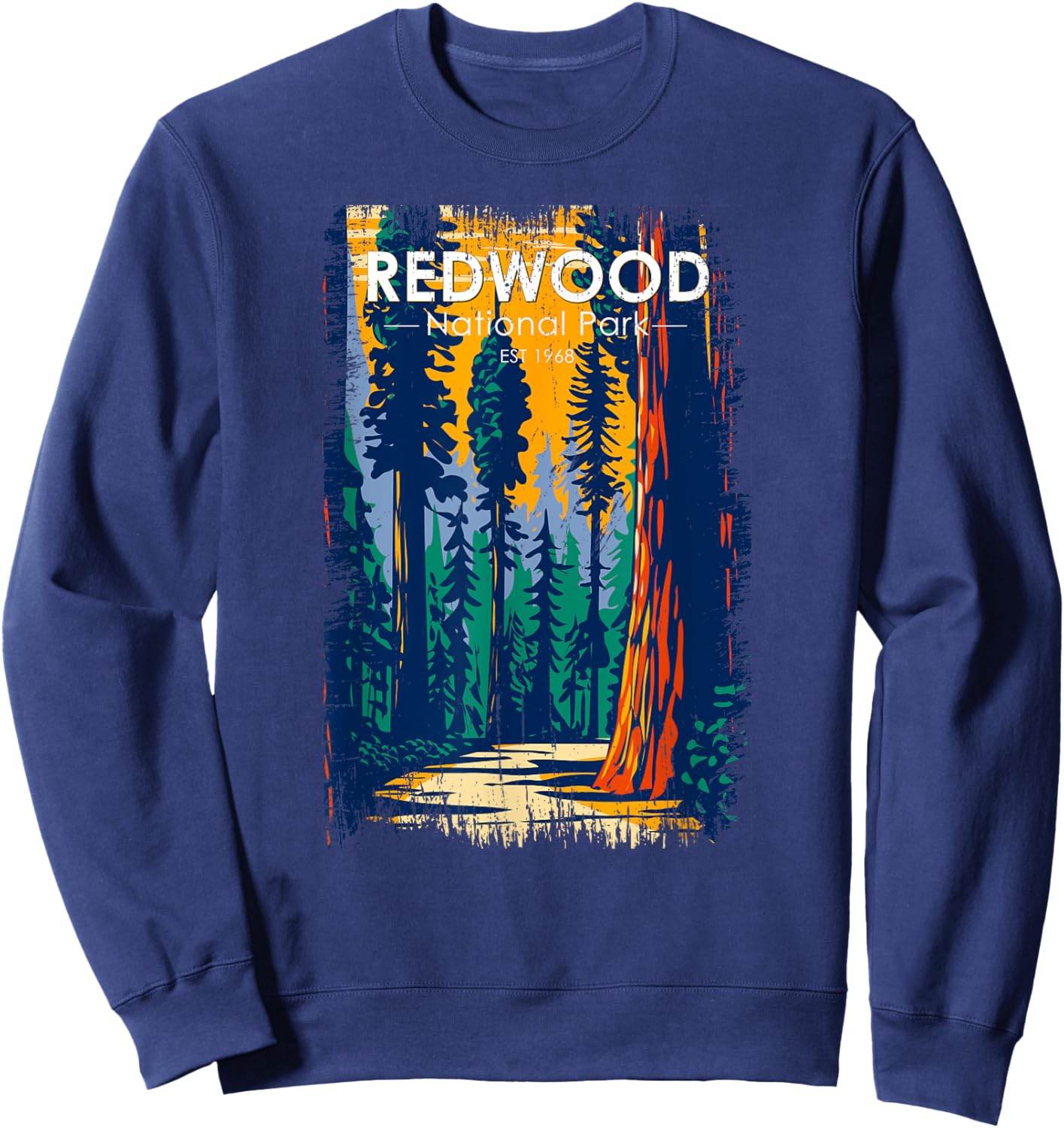 Redwood National Park Vintage Distressed Sweatshirt - Sweatshirt | Navy