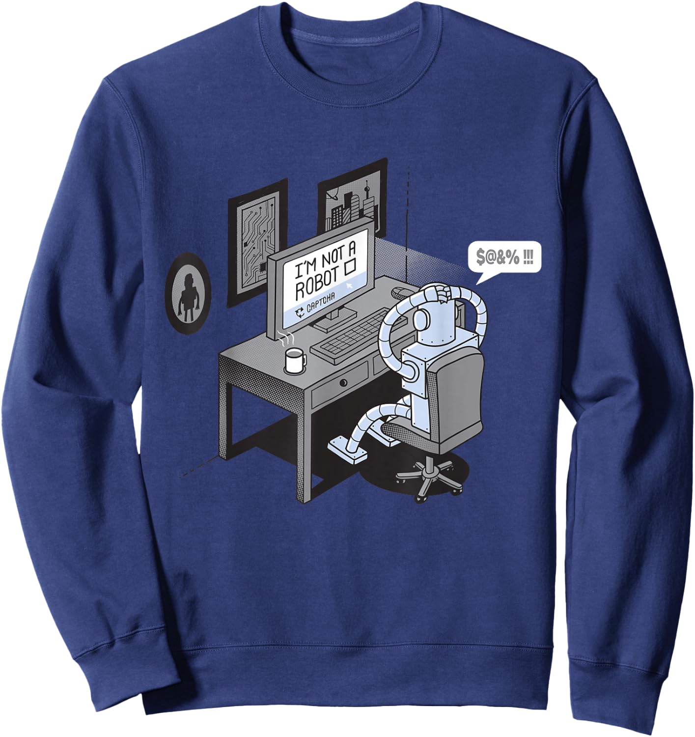 I'm Not a Robot | Funny Computer Pun Sweatshirt - Sweatshirt | Navy