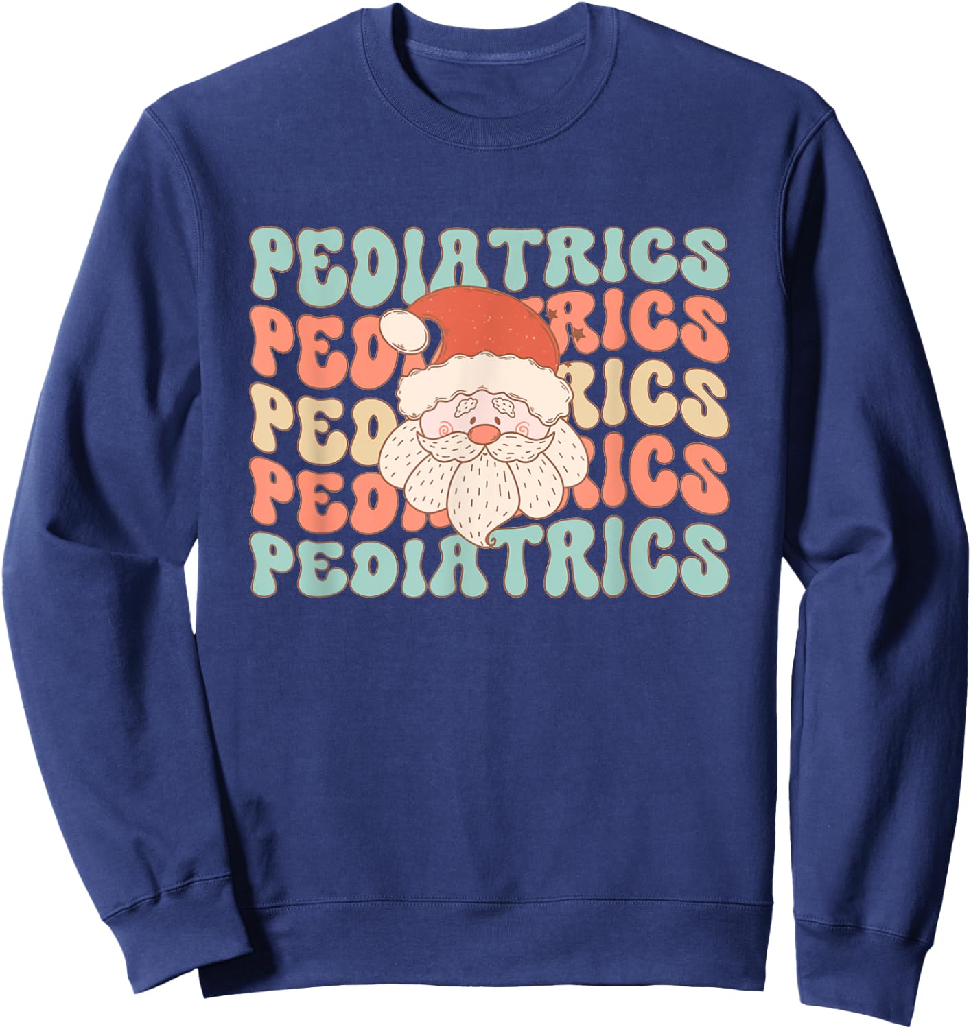 Retro Vintage Pediatric Christmas Santa Pediatric Emergency Sweatshirt - Sweatshirt | Navy