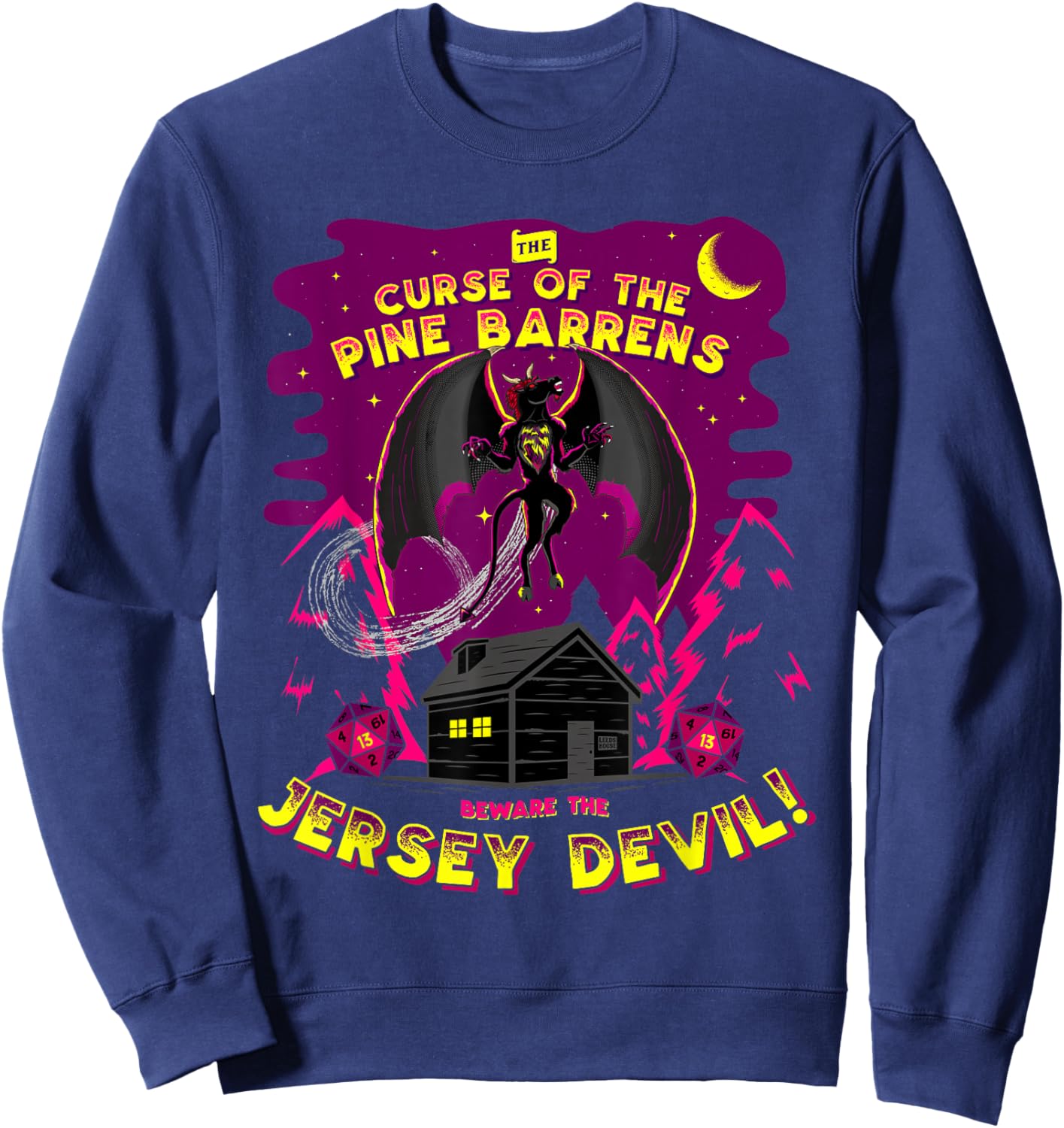 Epic Curse of the Jersey Devil Cryptids of New Jersey Sweatshirt - Sweatshirt | Navy