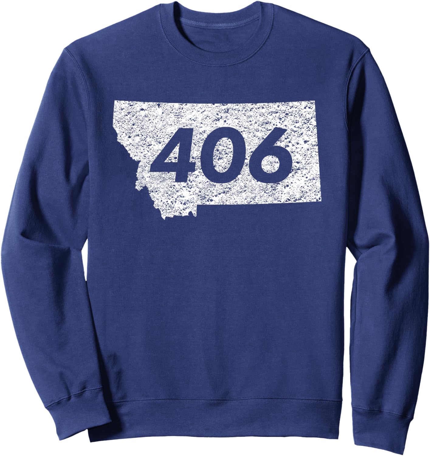 The Montana Moose Co Montana Retro Vintage Outdoors Mountain Graphic Design Sweatshirt - Sweatshirt | Navy