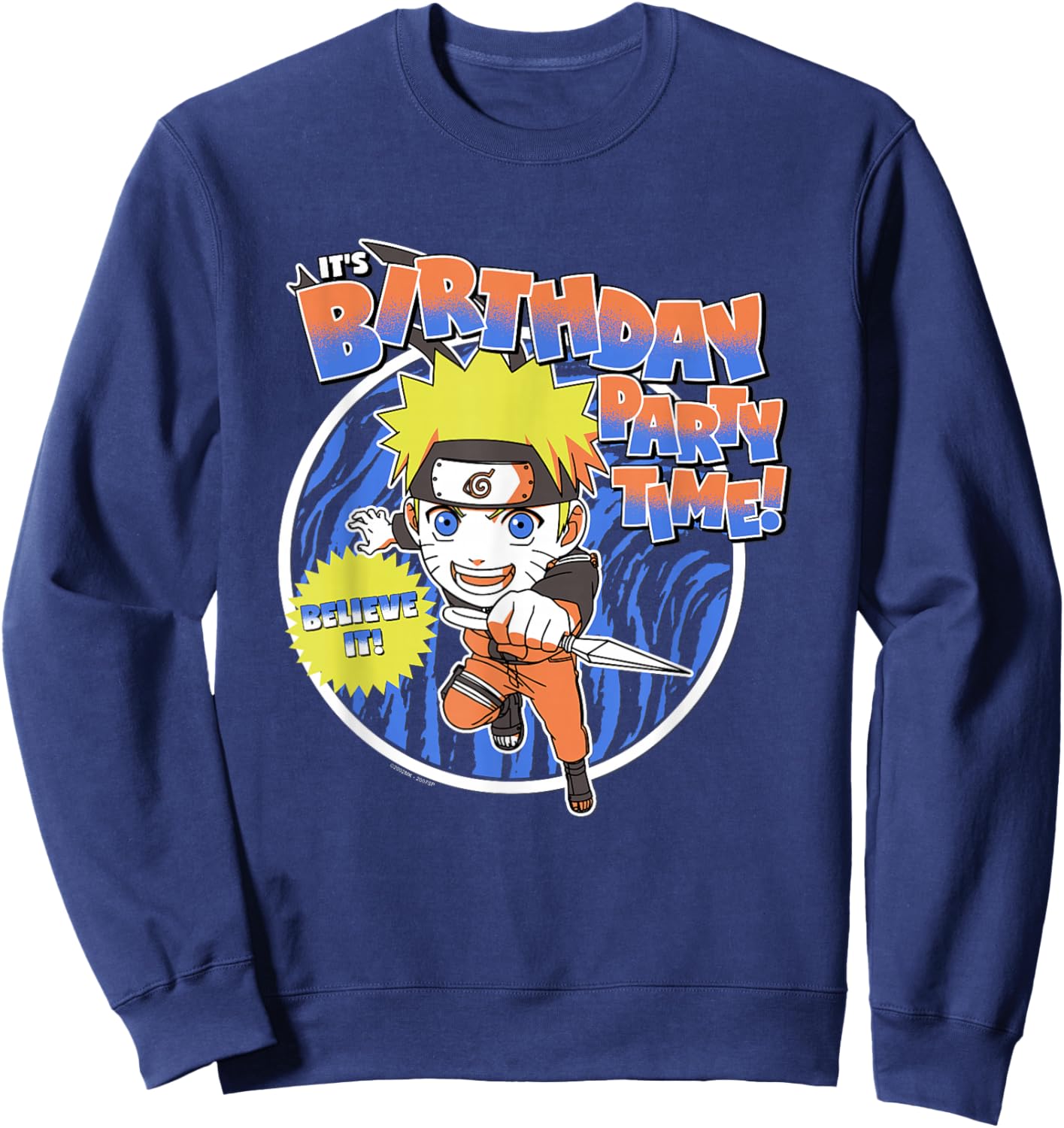 Naruto Shippuden Birthday Party Anime Sweatshirt - Sweatshirt | Navy