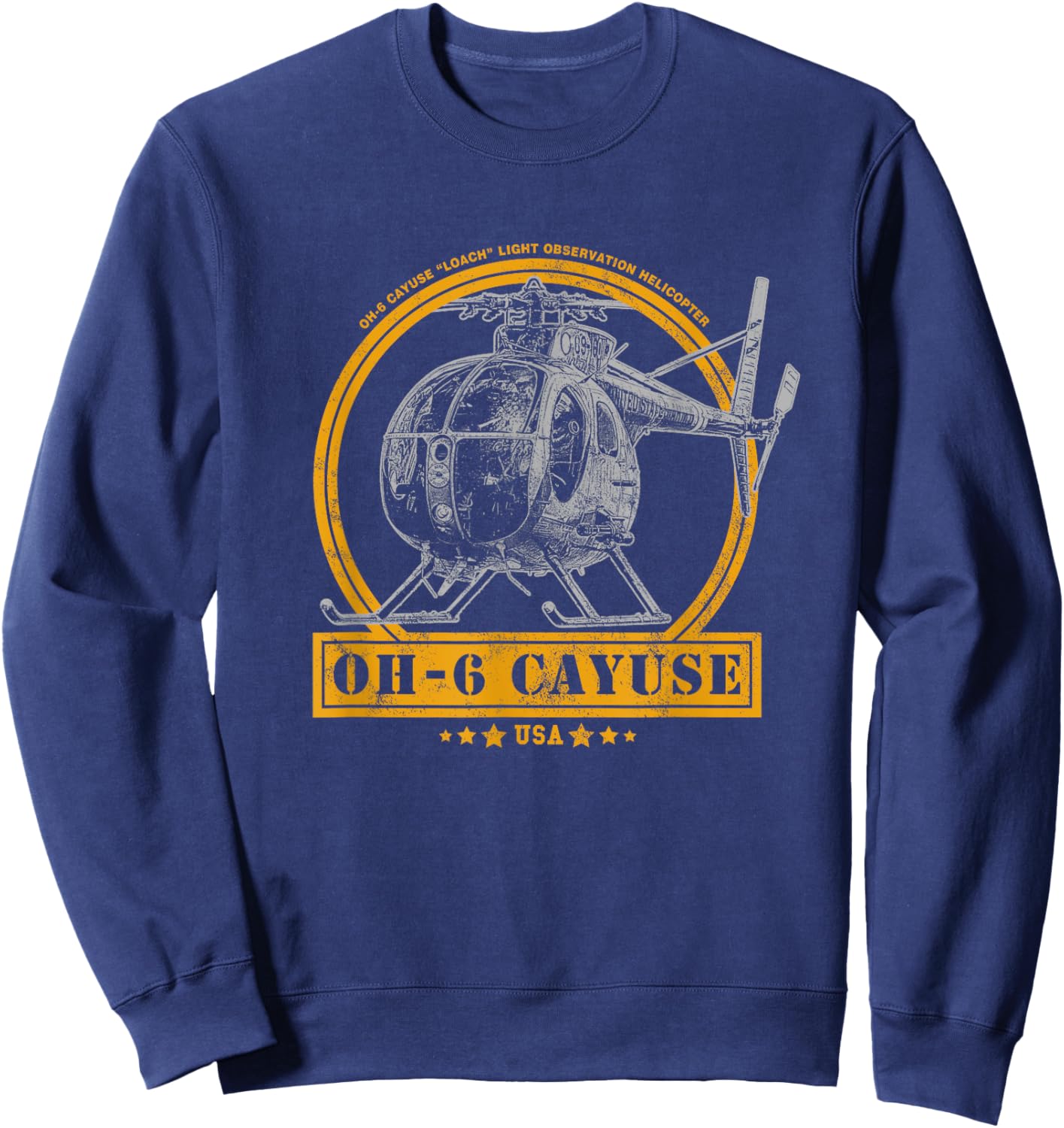 OH-6 "Loach" Cayuse Helicopter Sweatshirt - Sweatshirt | Navy