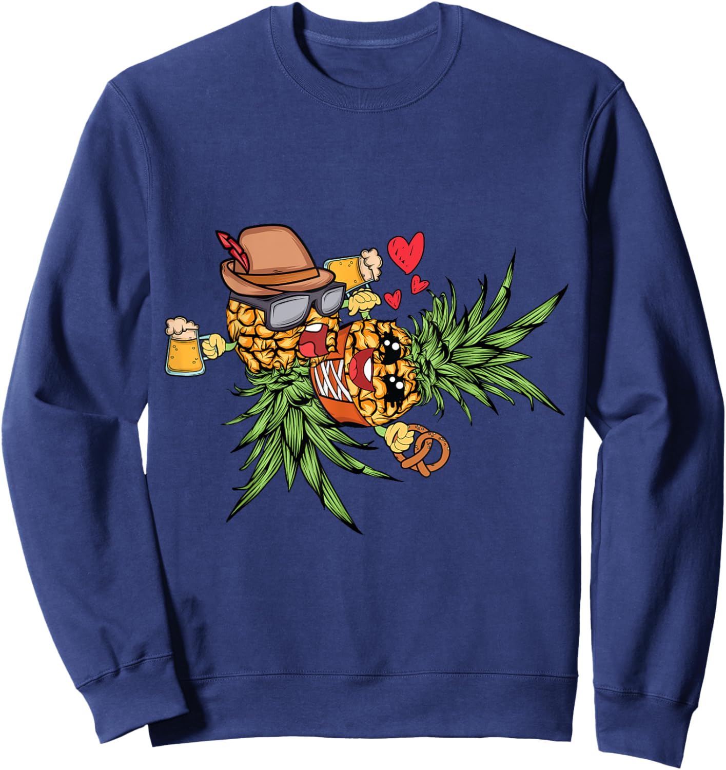 Swingers Couple Pineapples Swinging - Swinger Oktoberfest Sweatshirt - Sweatshirt | Navy