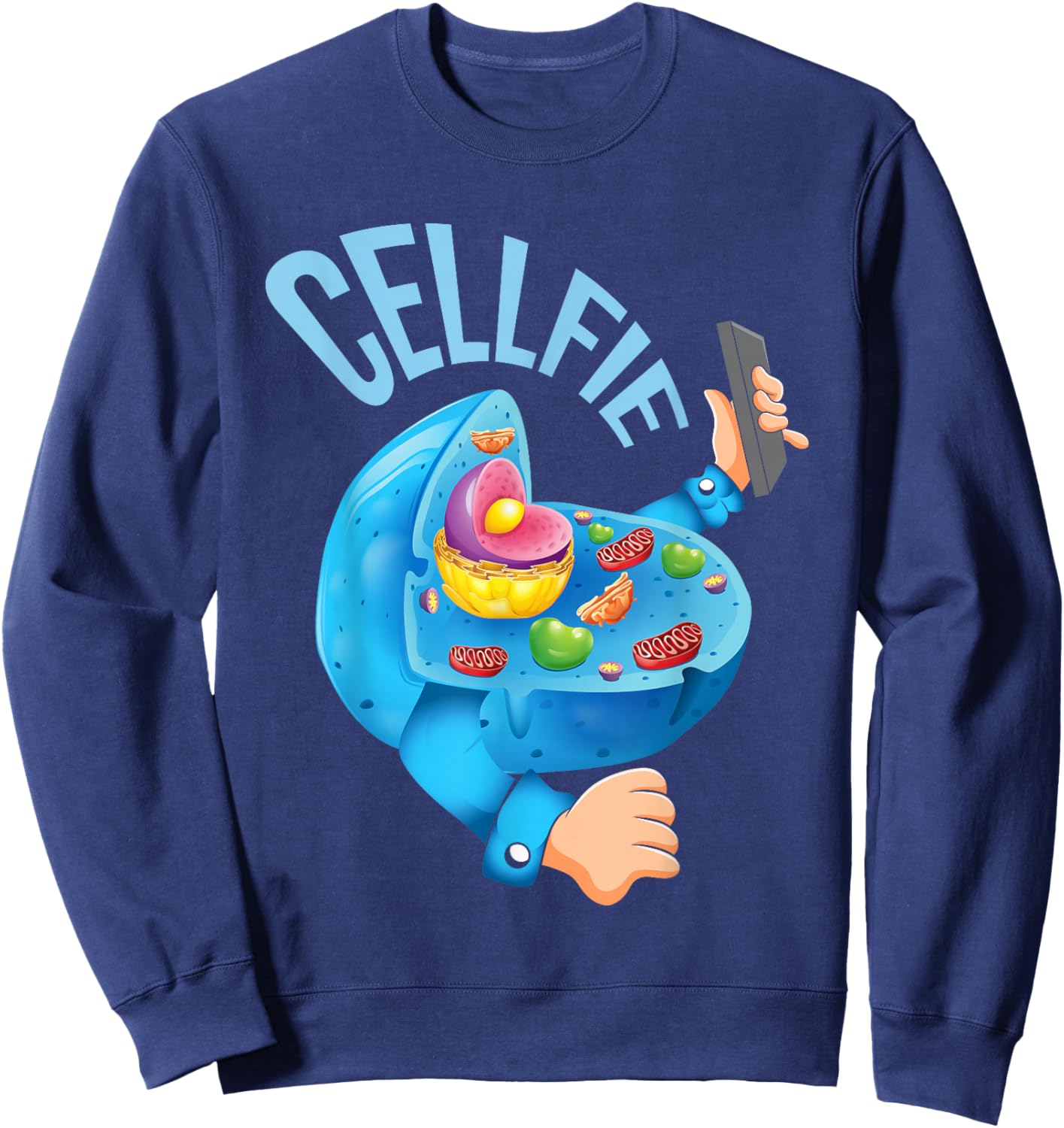 Cellfie - Funny Biologist Biology Student Cell Science Sweatshirt - Sweatshirt | Navy