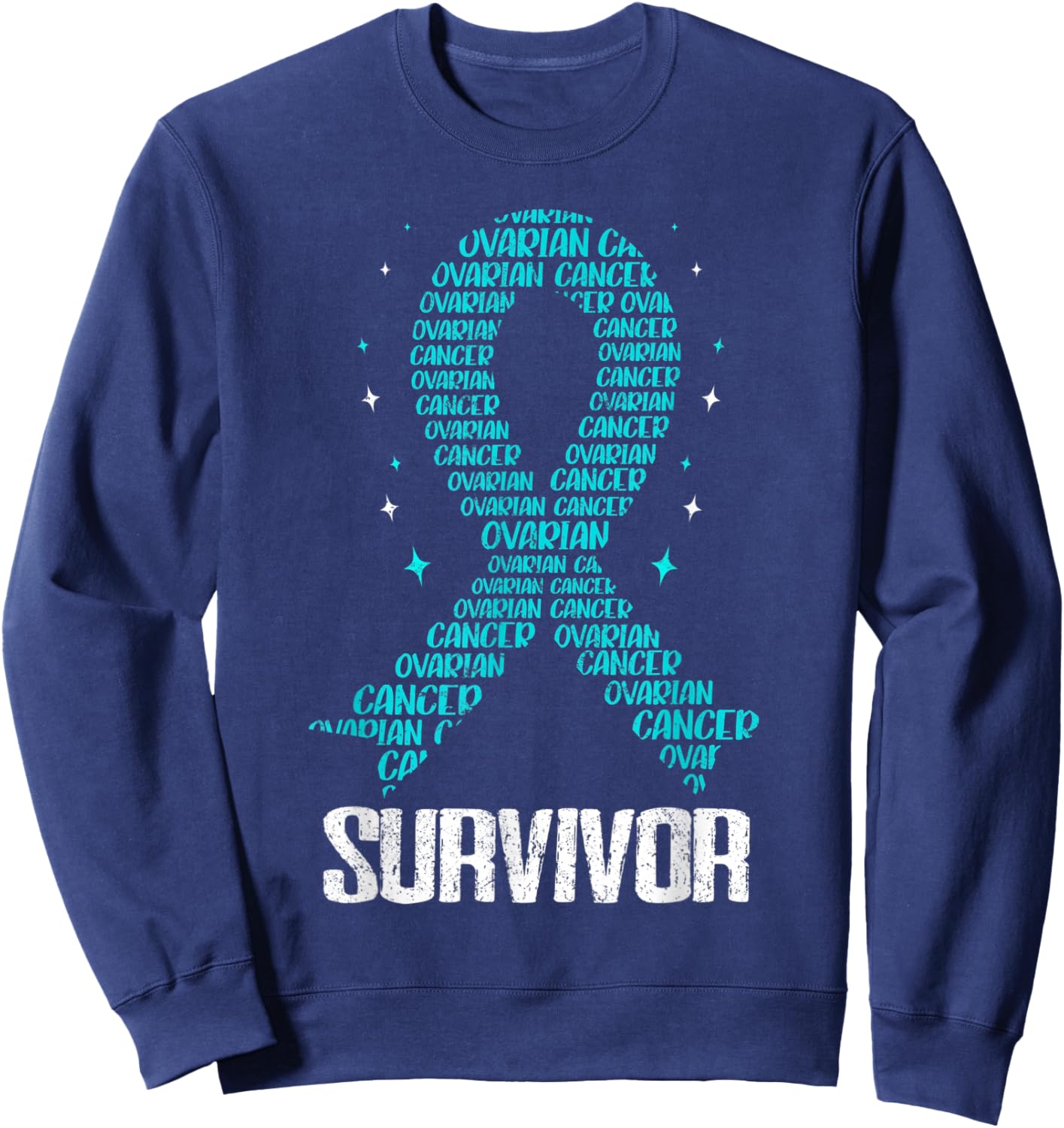 Ovarian Cancer Awareness Fight Cancer Chemotherapy Ovary Sweatshirt - Sweatshirt | Navy