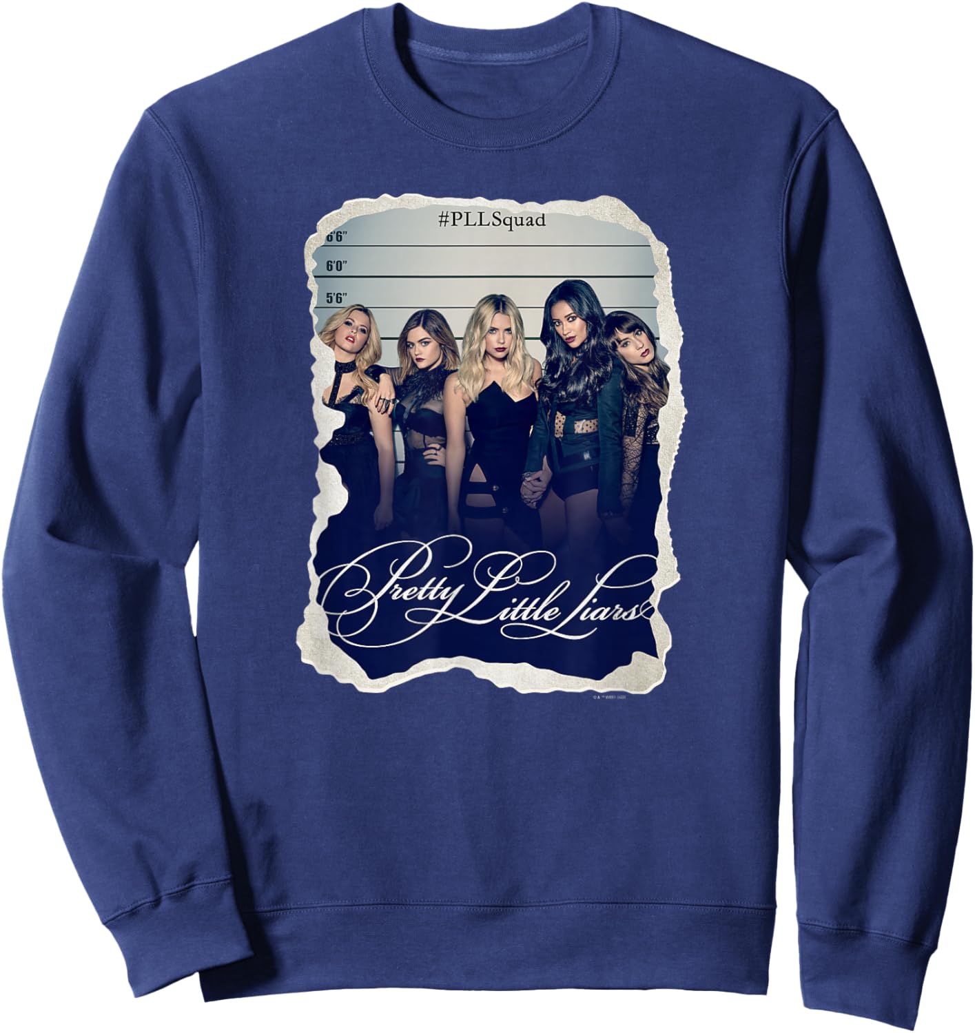 Pretty Little Liars Group Mugshot Torn Photo Sweatshirt - Sweatshirt | Navy
