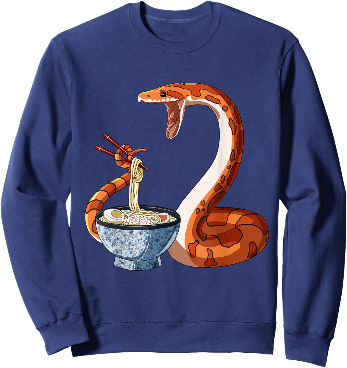 Funny Japanese Kawaii Ramen Corn Snake Sweatshirt - Sweatshirt | Navy